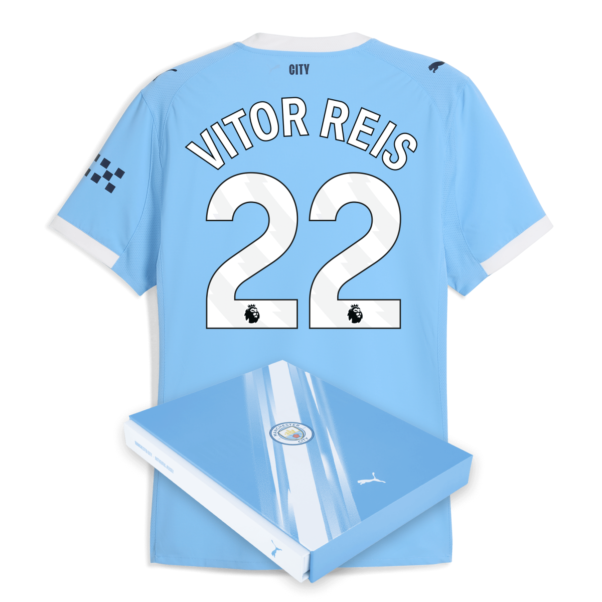 Manchester City manchester city home authentic jersey 202526 with vitor reis 22 printing in gift box Collection - ManchesterCitystore.com