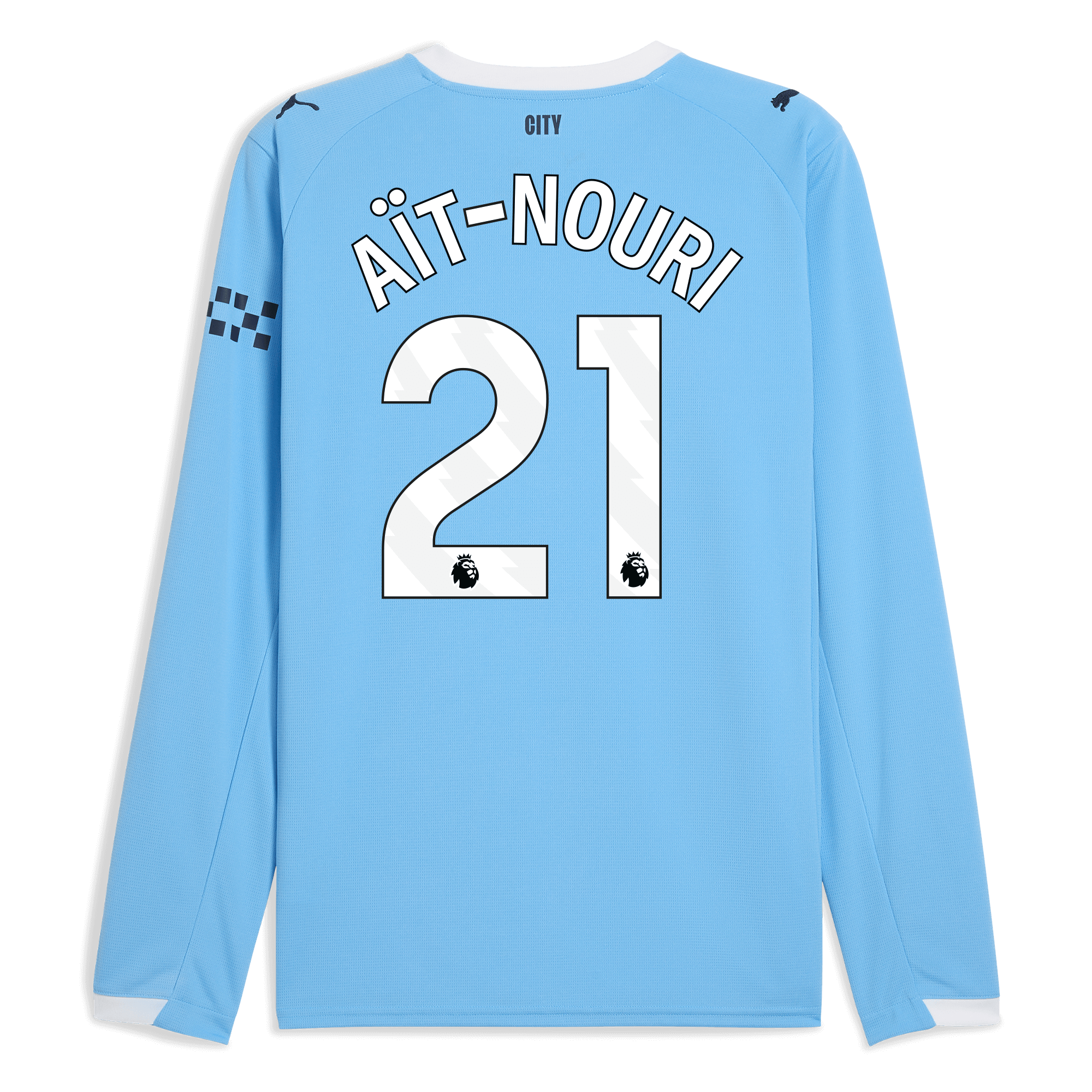 Manchester City manchester city home jersey 202526 long sleeve with ait-nouri 21 printing Collection - ManchesterCitystore.com
