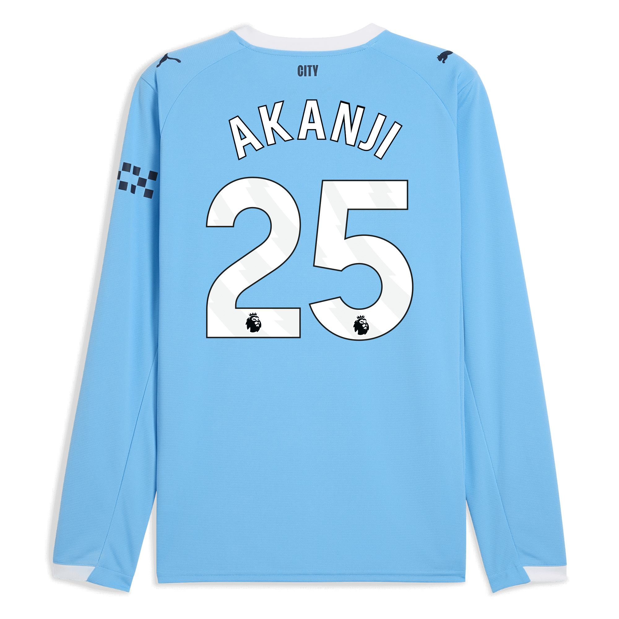 Manchester City manchester city home jersey 202526 long sleeve with akanji 25 printing Collection - ManchesterCitystore.com
