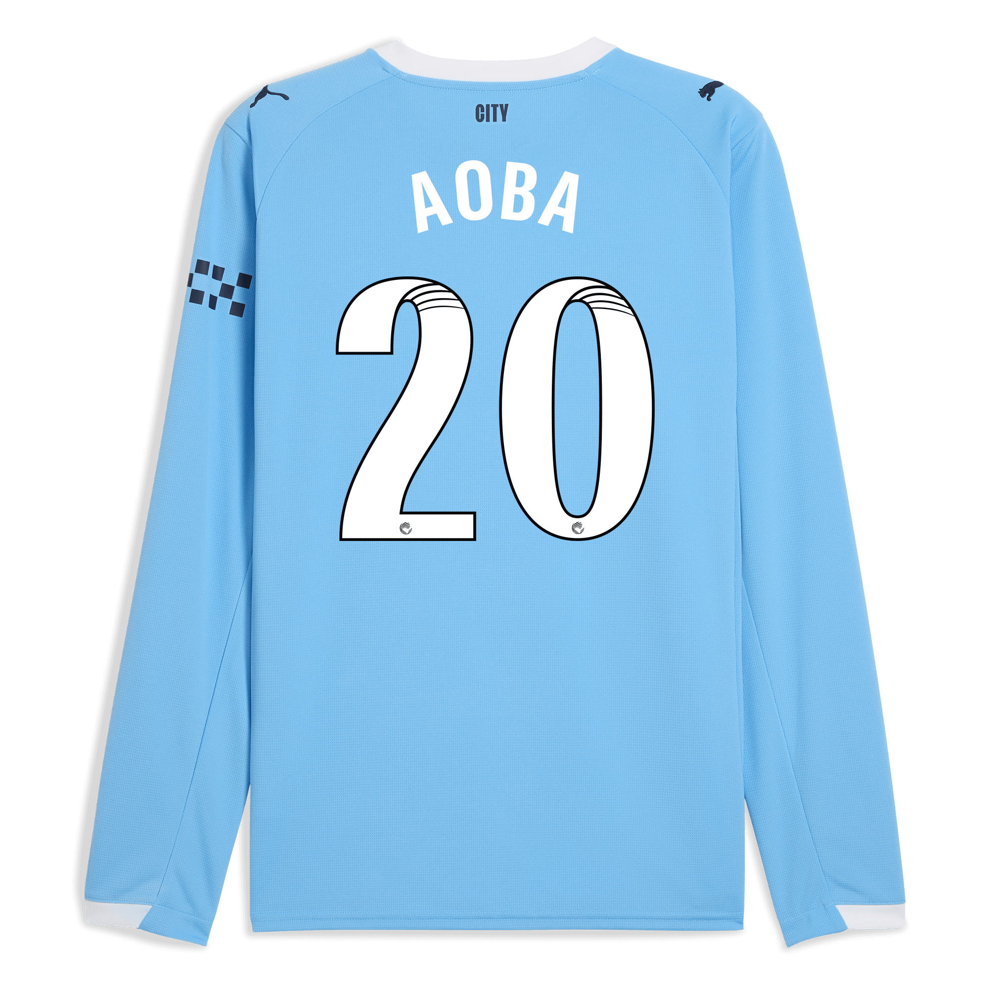 Manchester City manchester city home jersey 202526 long sleeve with aoba 20 printing Collection - ManchesterCitystore.com