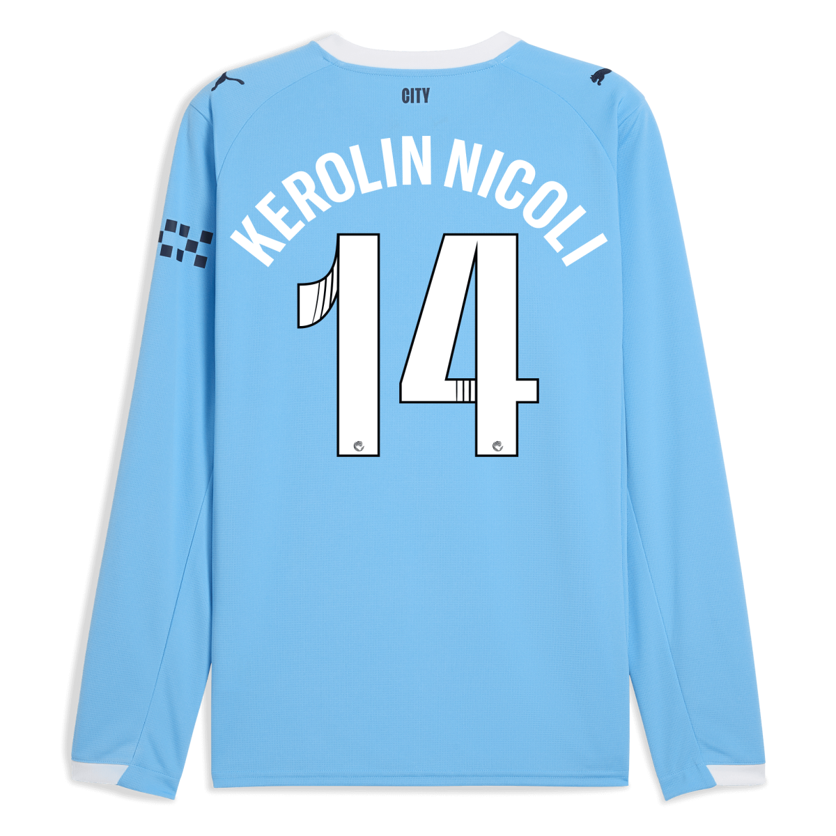 Manchester City manchester city home jersey 202526 long sleeve with kerolin nicoli 14 printing Collection - ManchesterCitystore.com