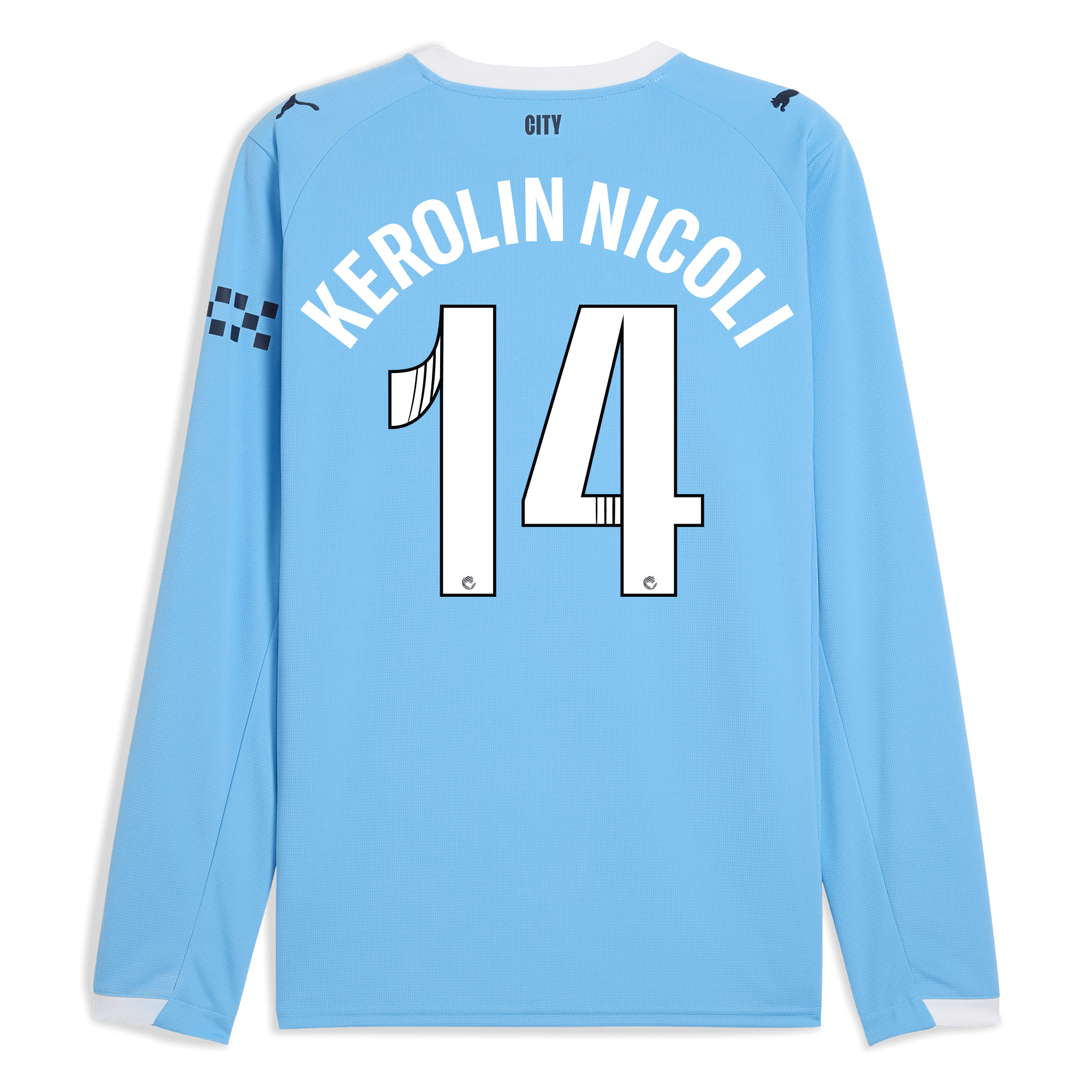 Manchester City manchester city home jersey 202526 long sleeve with kerolin nicoli 14 printing Collection - ManchesterCitystore.com