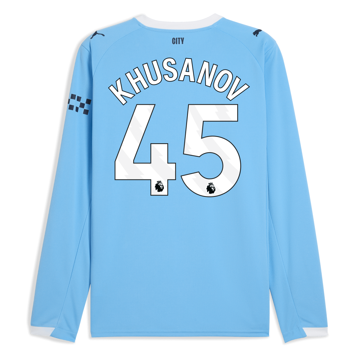 Manchester City manchester city home jersey 202526 long sleeve with khusanov 45 printing Collection - ManchesterCitystore.com