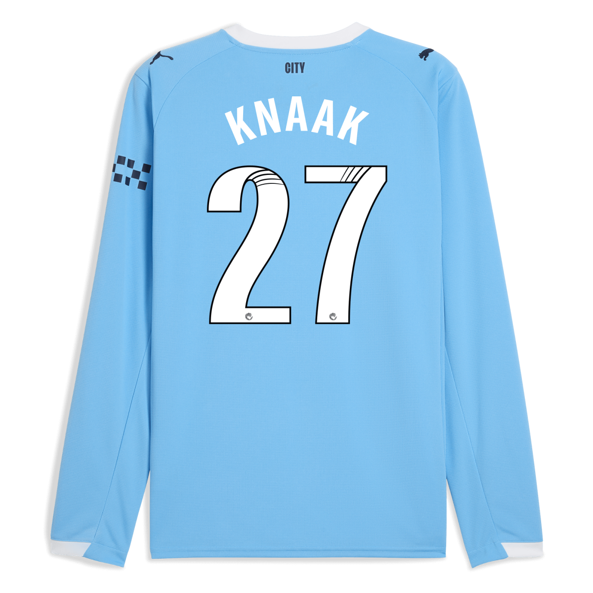 Manchester City manchester city home jersey 202526 long sleeve with knaak 27 printing Collection - ManchesterCitystore.com