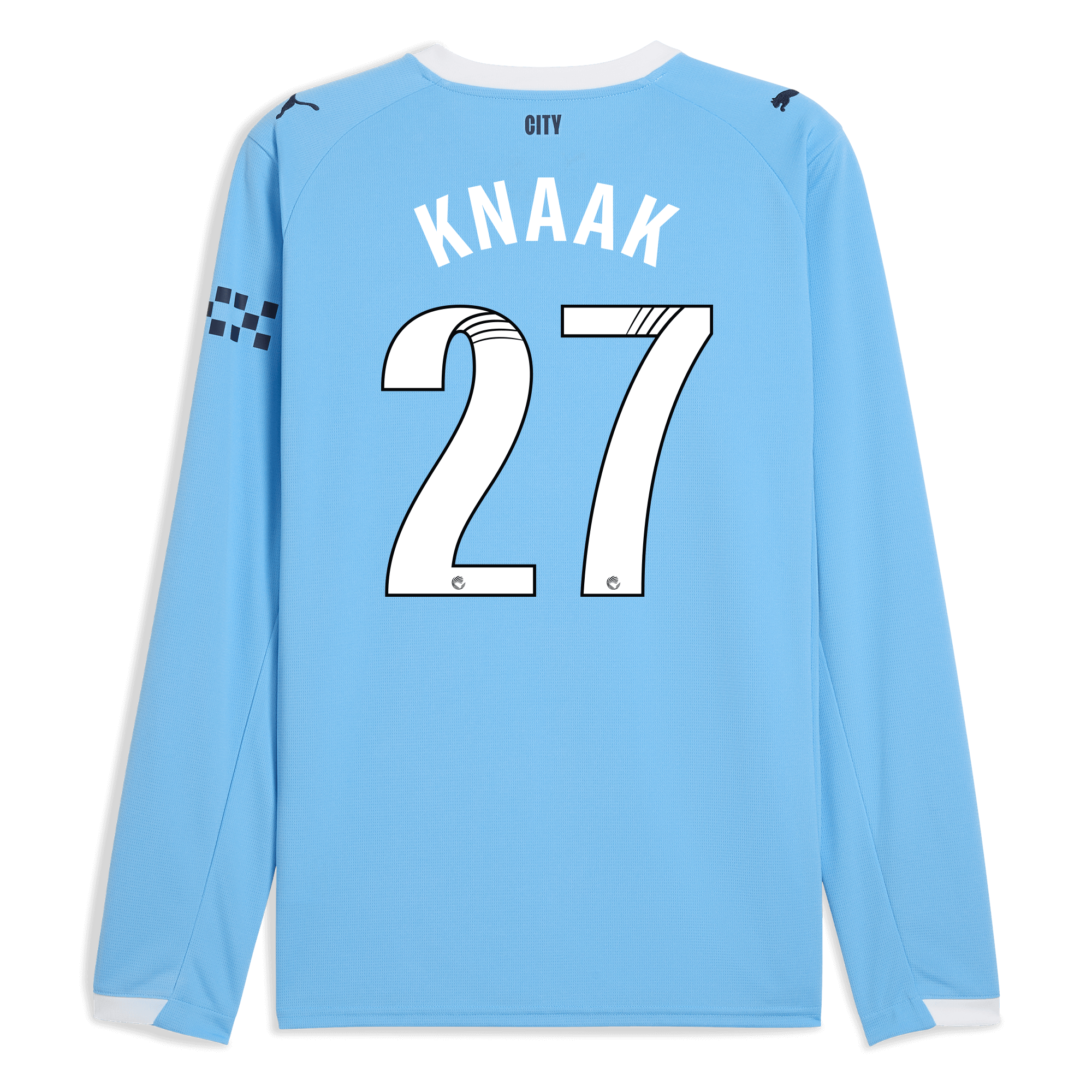 Manchester City manchester city home jersey 202526 long sleeve with knaak 27 printing Collection - ManchesterCitystore.com