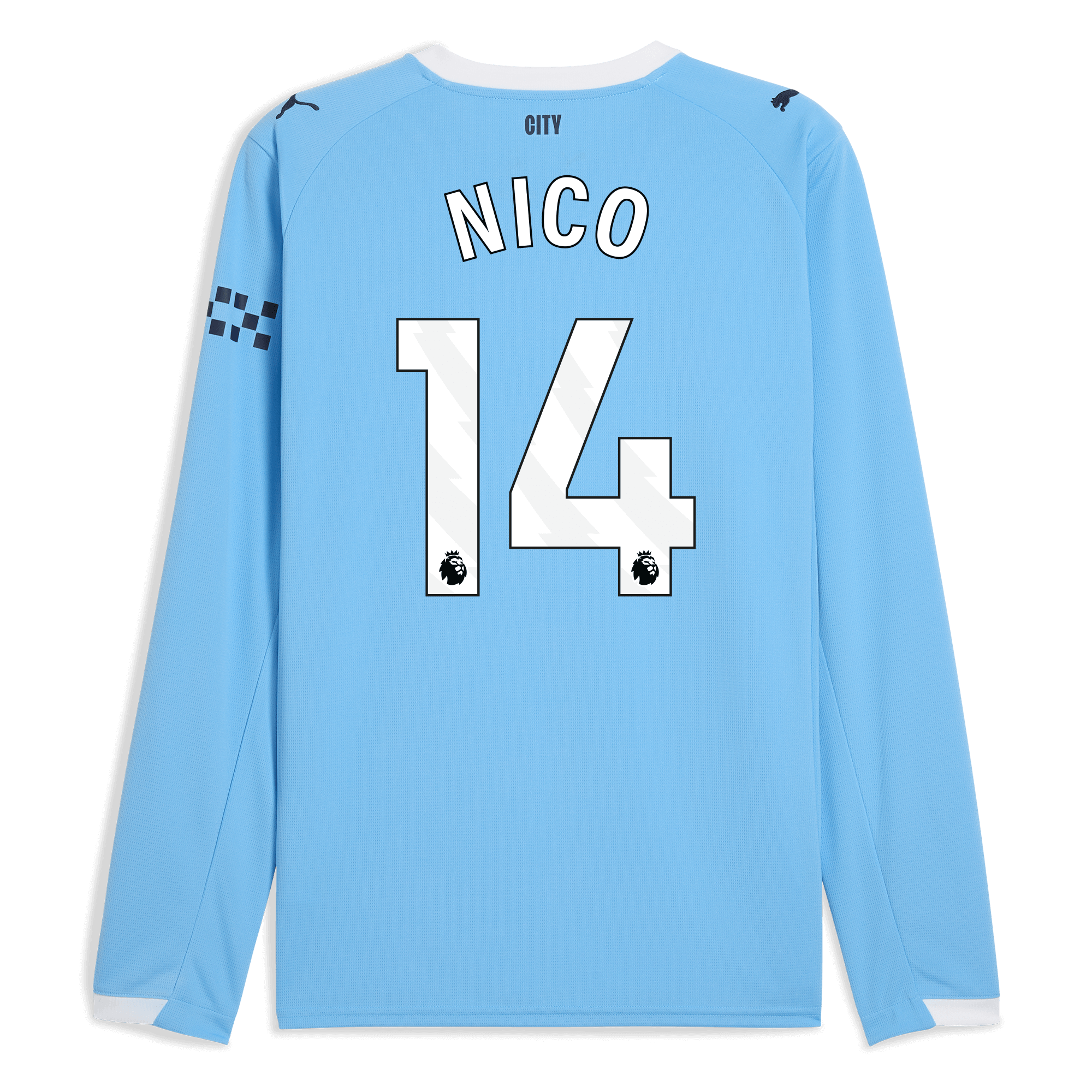 Manchester City manchester city home jersey 202526 long sleeve with nico 14 printing Collection - ManchesterCitystore.com