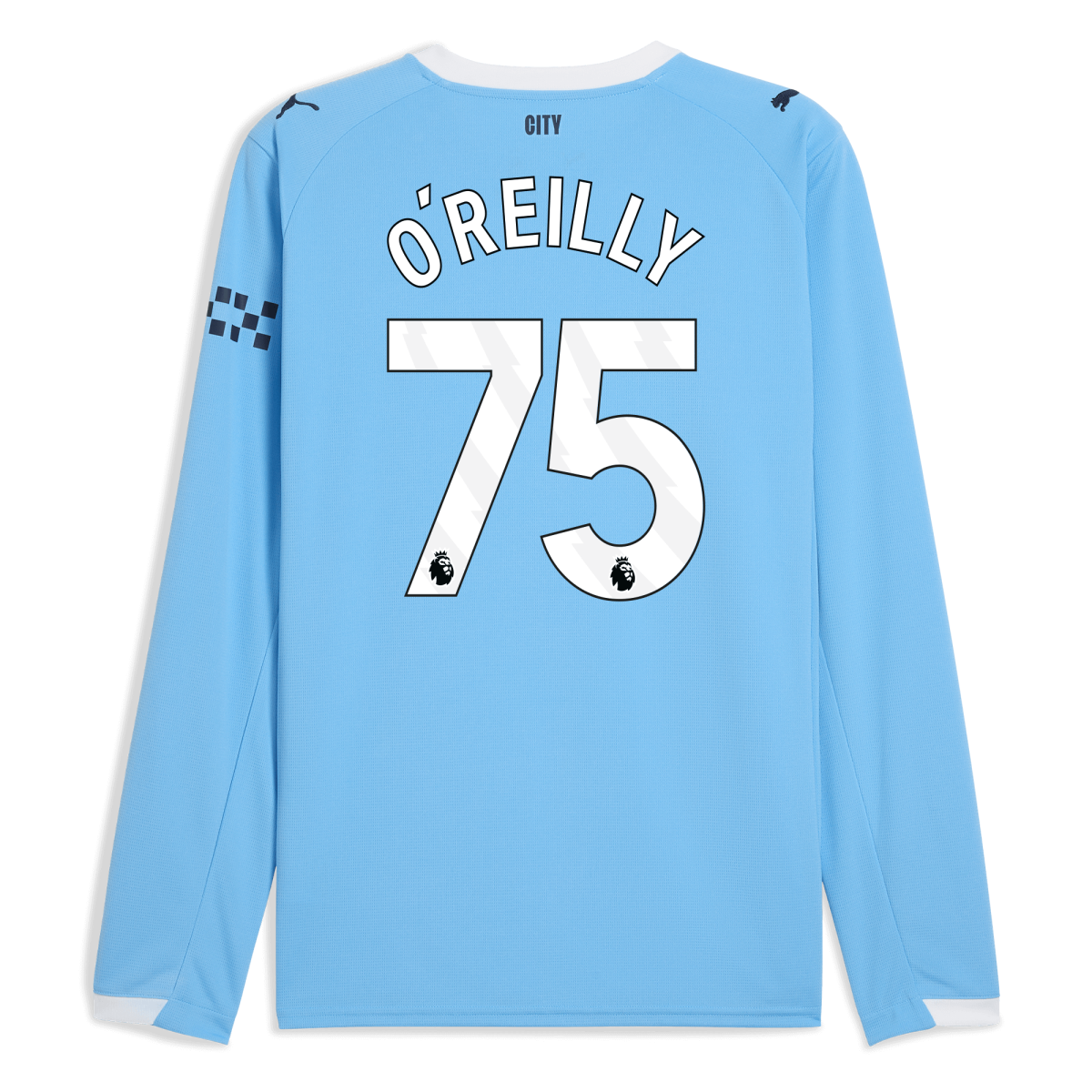 Manchester City manchester city home jersey 202526 long sleeve with oreilly 75 printing Collection - ManchesterCitystore.com