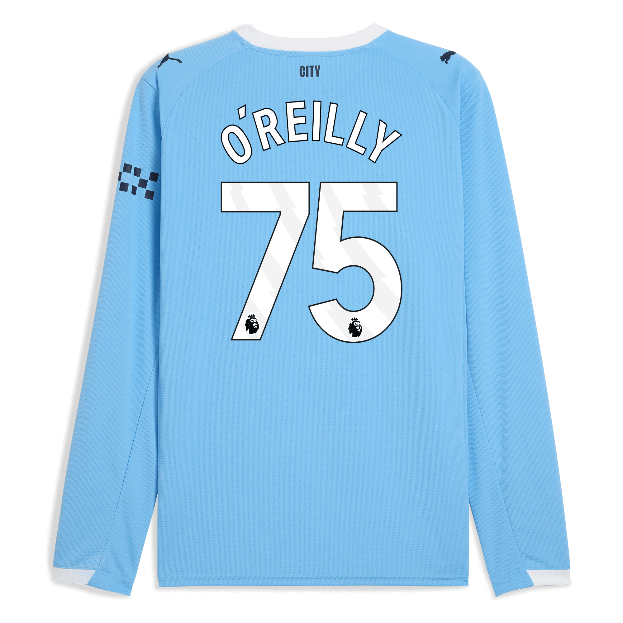 Manchester City manchester city home jersey 202526 long sleeve with oreilly 75 printing Collection - ManchesterCitystore.com