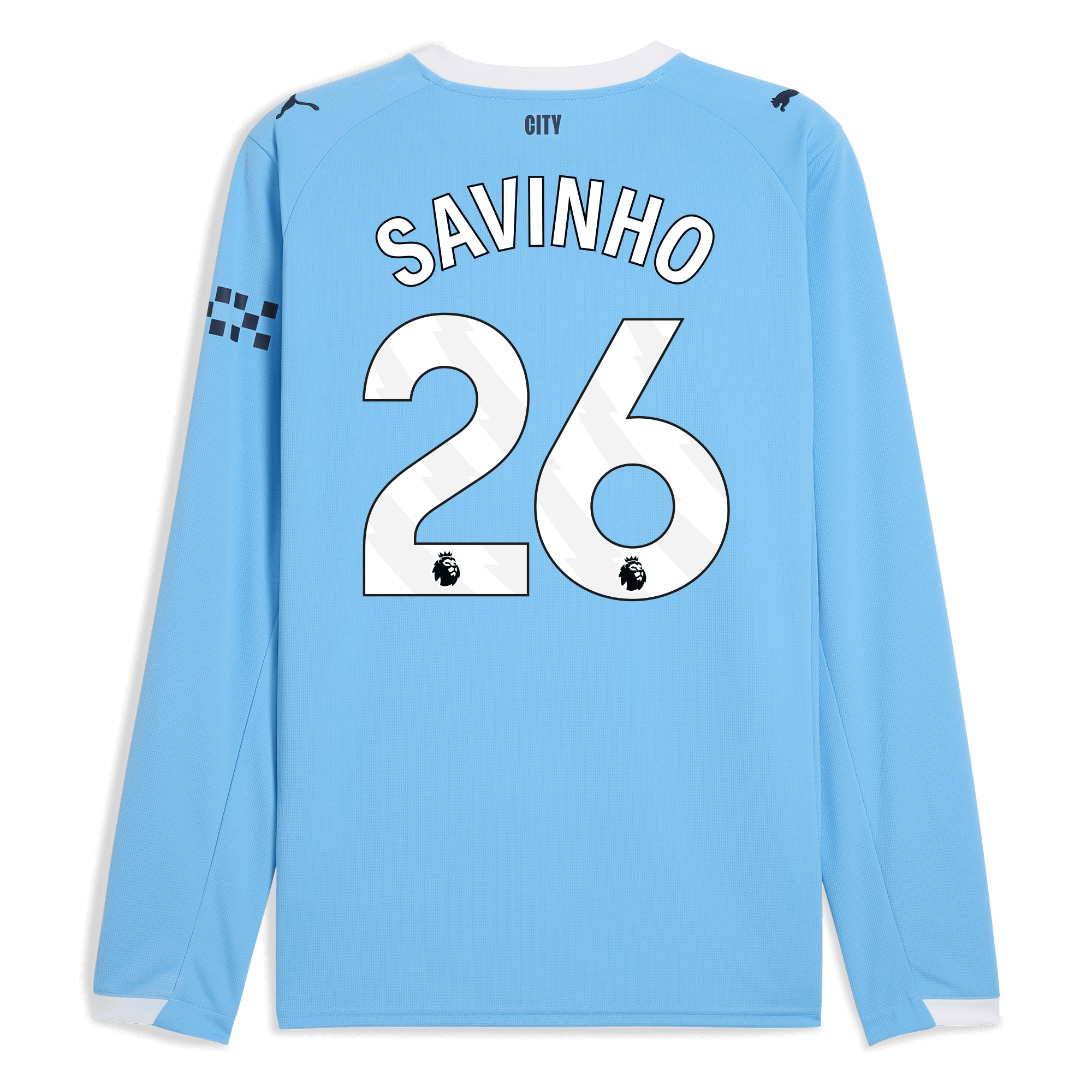Manchester City manchester city home jersey 202526 long sleeve with savinho 26 printing Collection - ManchesterCitystore.com