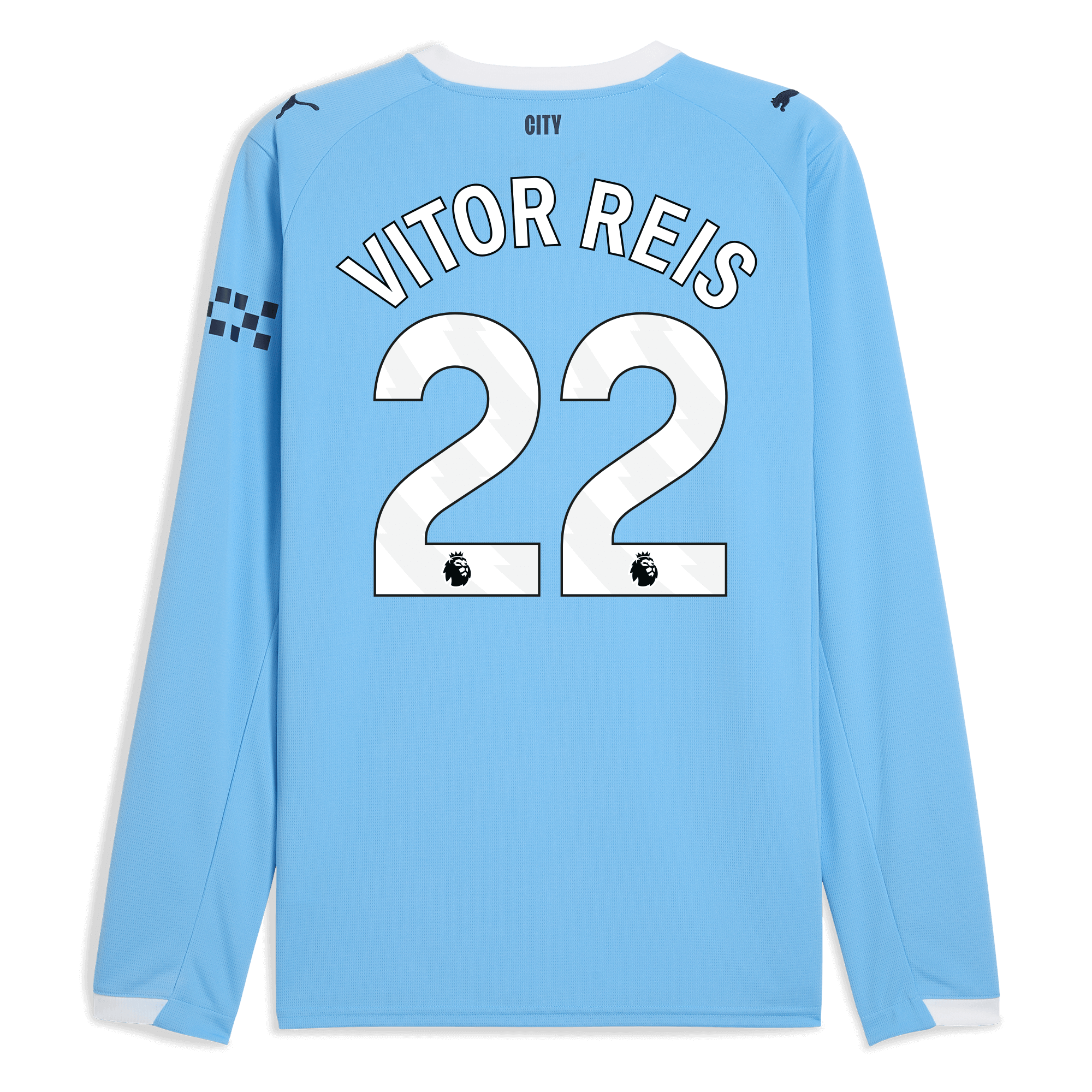 Manchester City manchester city home jersey 202526 long sleeve with vitor reis 22 printing Collection - ManchesterCitystore.com