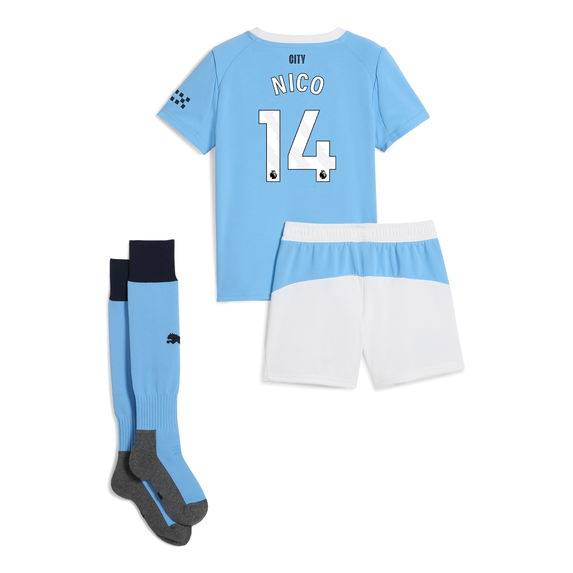 Manchester City manchester city home mini kit 202526 with nico 14 printing Collection - ManchesterCitystore.com