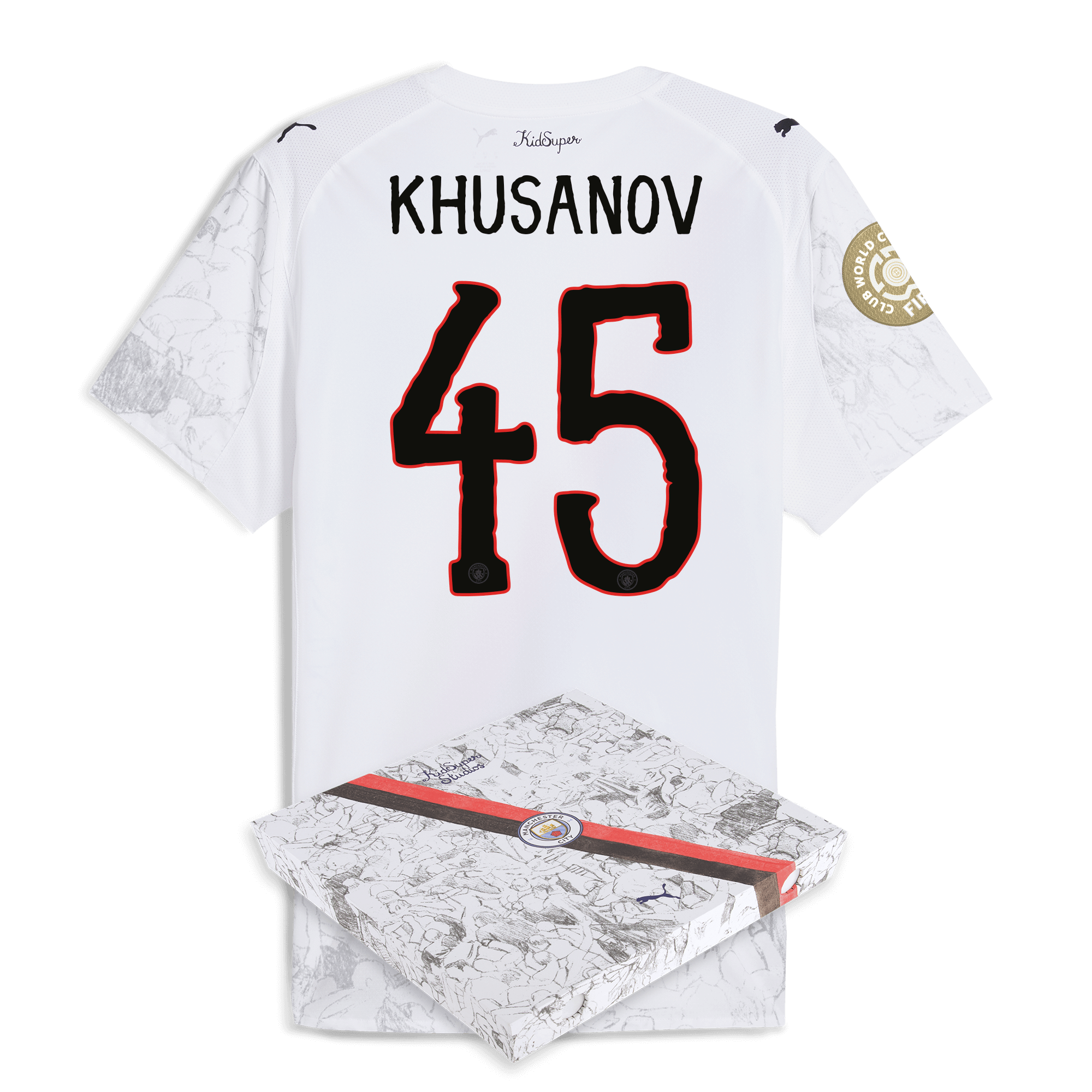 Manchester City manchester city kidsuper authentic jersey 202526 club world cup with khusanov 45 printing in gift box Collection - ManchesterCitystore.com