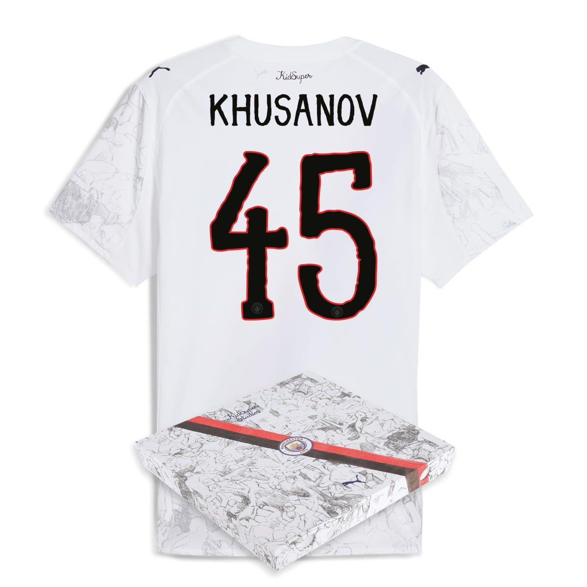 Manchester City manchester city kidsuper authentic jersey 202526 with khusanov 45 printing in gift box Collection - ManchesterCitystore.com