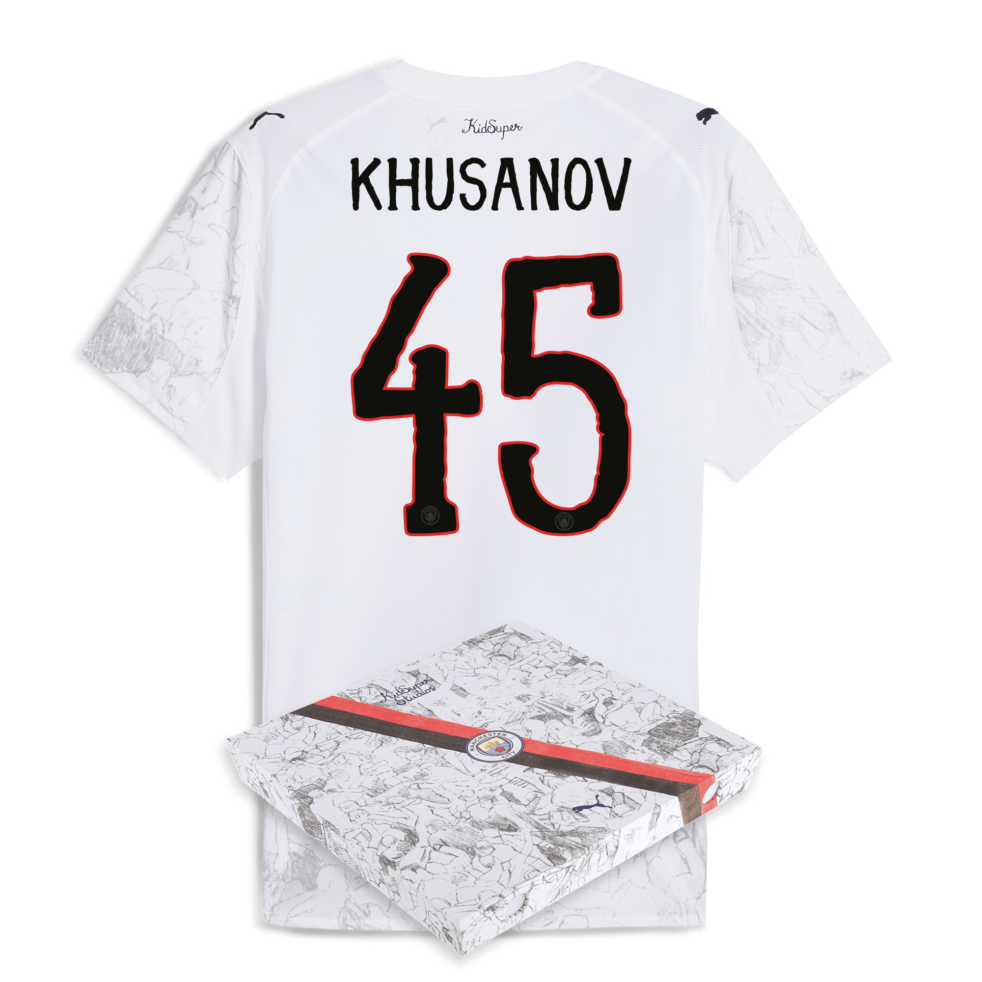 Manchester City manchester city kidsuper authentic jersey 202526 with khusanov 45 printing in gift box Collection - ManchesterCitystore.com