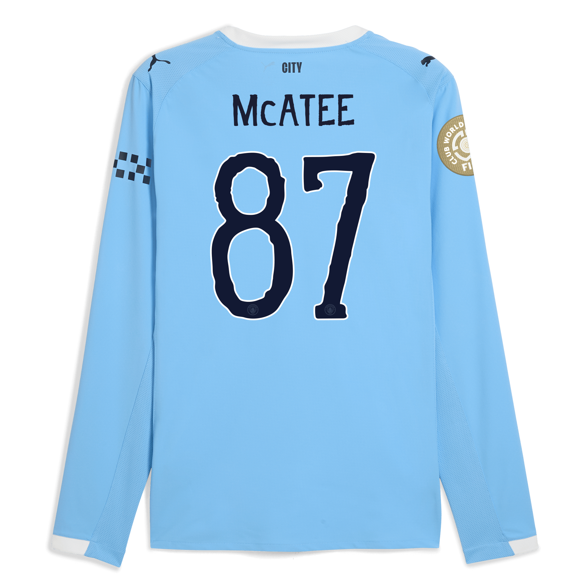 Manchester City manchester city kidsuper club world cup home authentic jersey 202526 long sleeve with mcatee 87 printing Collection - ManchesterCitystore.com