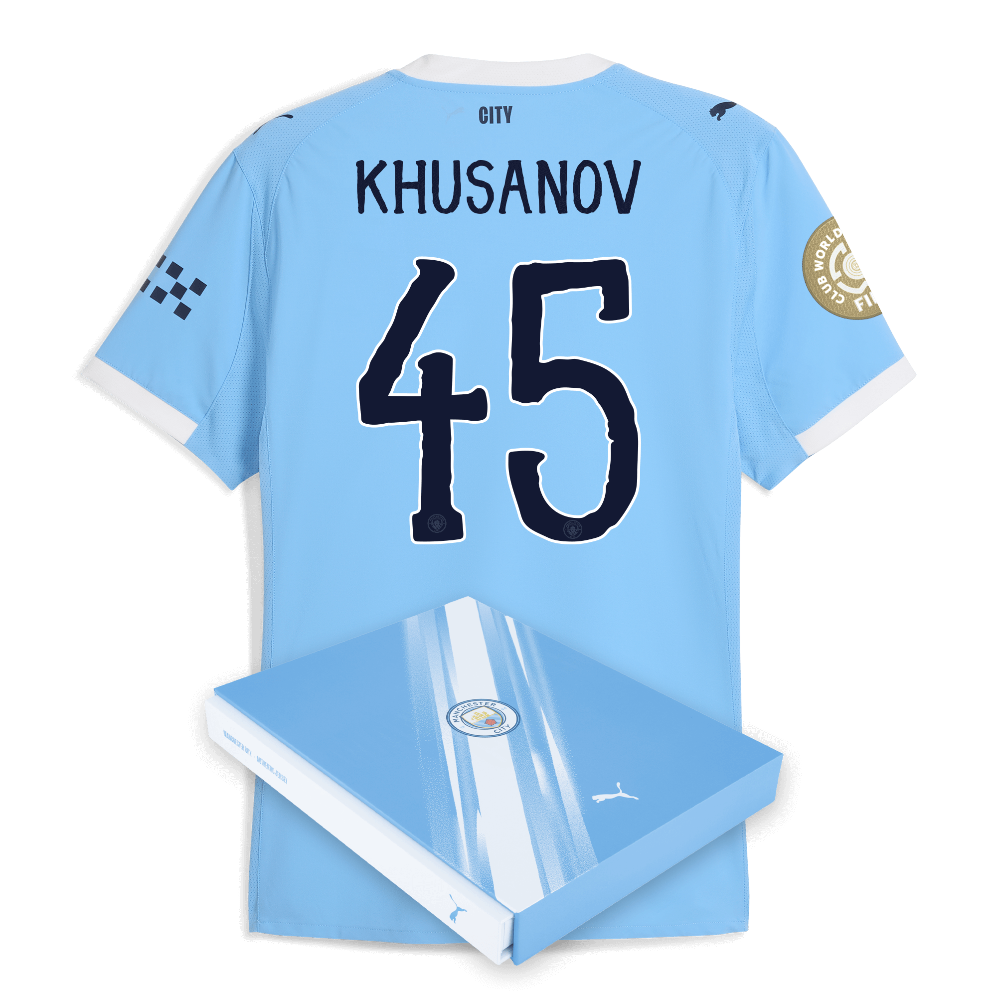 Manchester City manchester city kidsuper club world cup home authentic jersey 202526 with khusanov 45 printing in gift box Collection - ManchesterCitystore.com