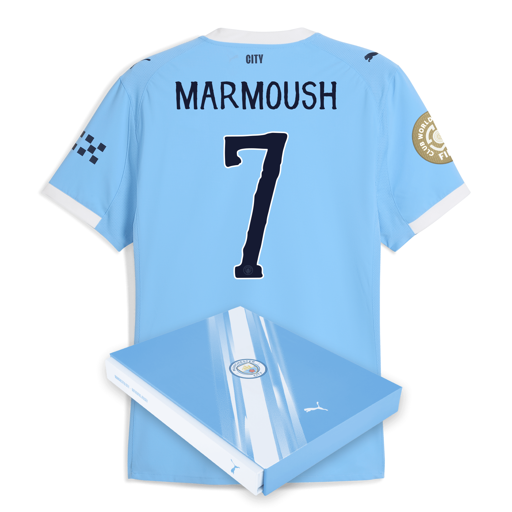 Manchester City manchester city kidsuper club world cup home authentic jersey 202526 with marmoush 7 printing in gift box Collection - ManchesterCitystore.com