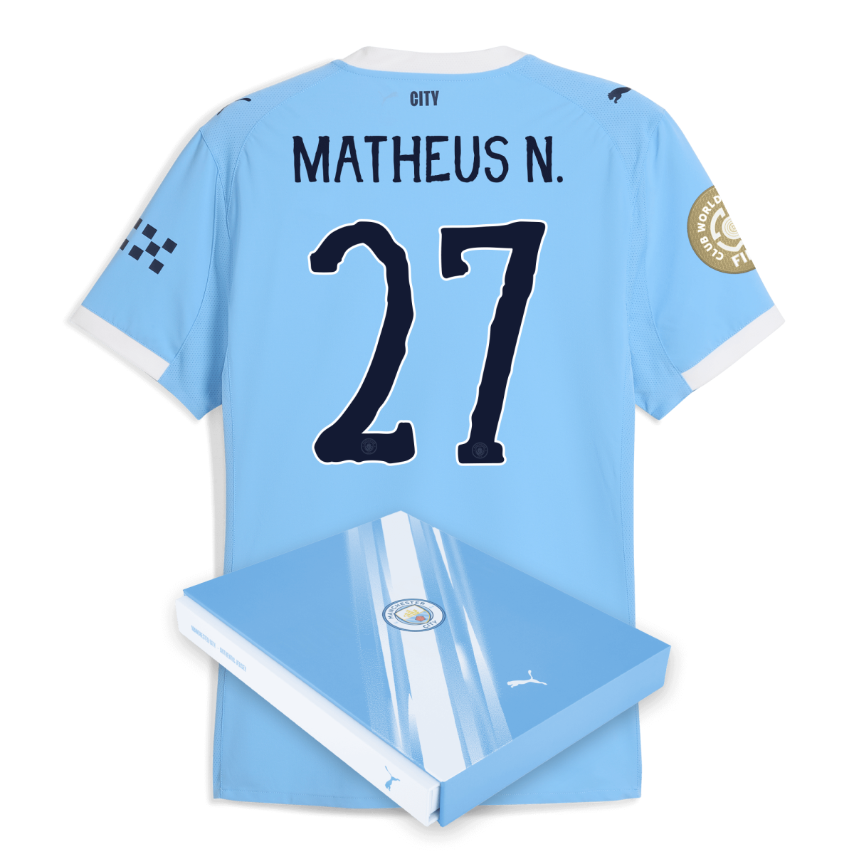 Manchester City manchester city kidsuper club world cup home authentic jersey 202526 with matheus n. 27 printing in gift box Collection - ManchesterCitystore.com