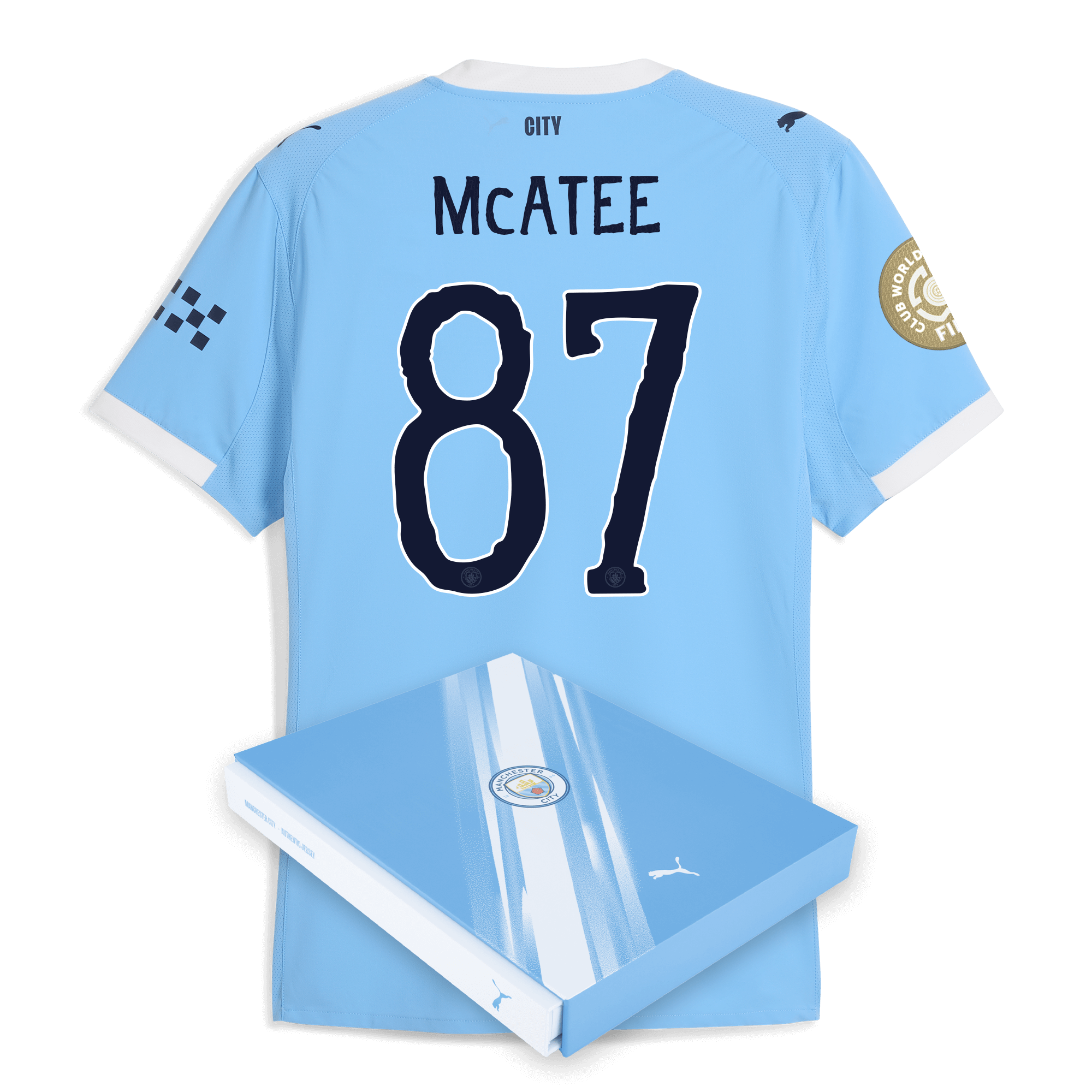 Manchester City manchester city kidsuper club world cup home authentic jersey 202526 with mcatee 87 printing in gift box Collection - ManchesterCitystore.com