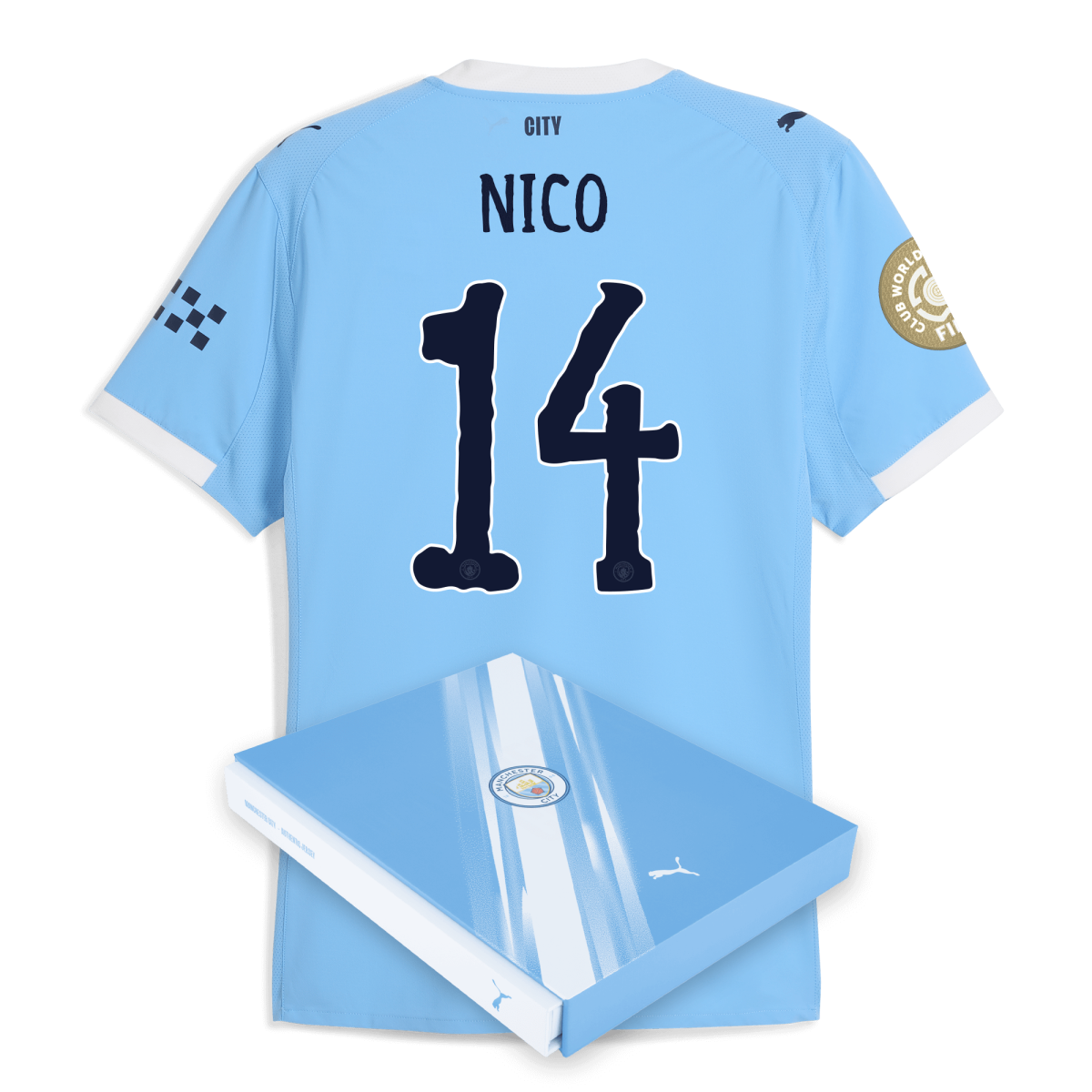 Manchester City manchester city kidsuper club world cup home authentic jersey 202526 with nico 14 printing in gift box Collection - ManchesterCitystore.com