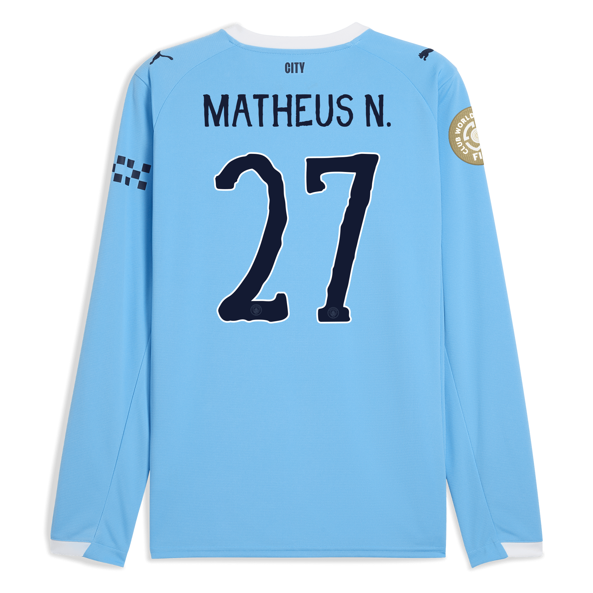 Manchester City manchester city kidsuper club world cup home jersey 202526 long sleeve with matheus n. 27 printing Collection - ManchesterCitystore.com
