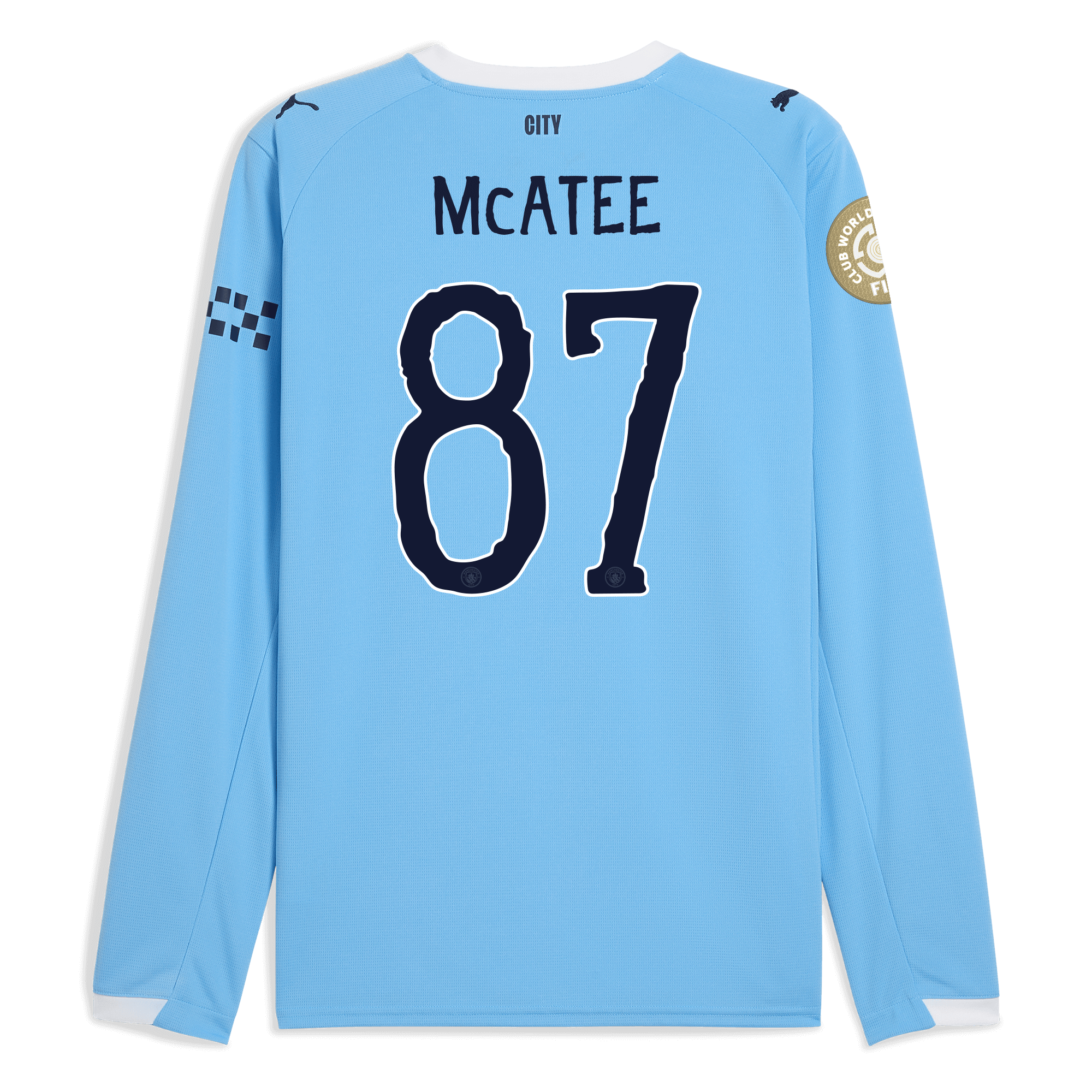 Manchester City manchester city kidsuper club world cup home jersey 202526 long sleeve with mcatee 87 printing Collection - ManchesterCitystore.com