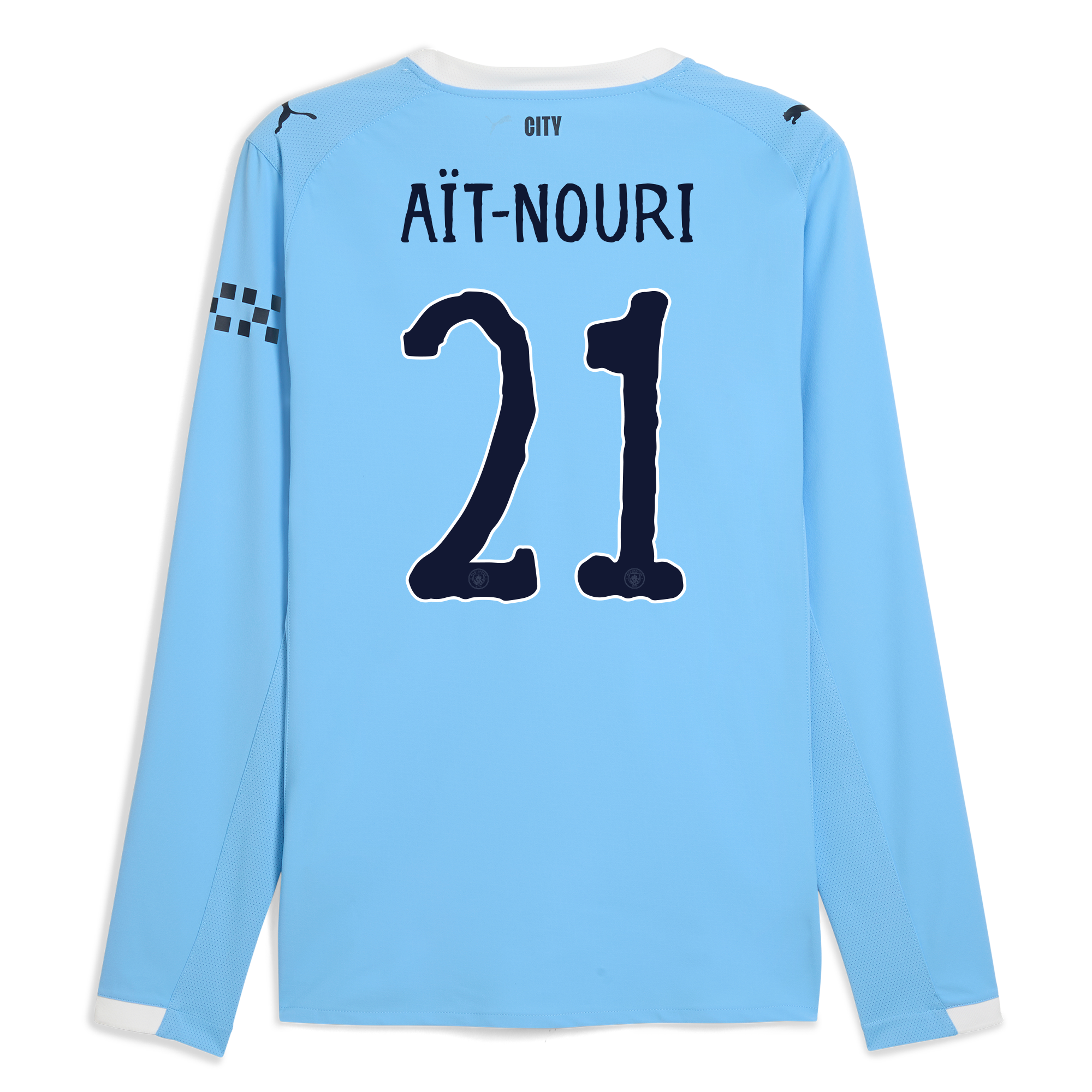 Manchester City manchester city kidsuper home authentic jersey 202526 long sleeve with ait-nouri 21 printing Collection - ManchesterCitystore.com