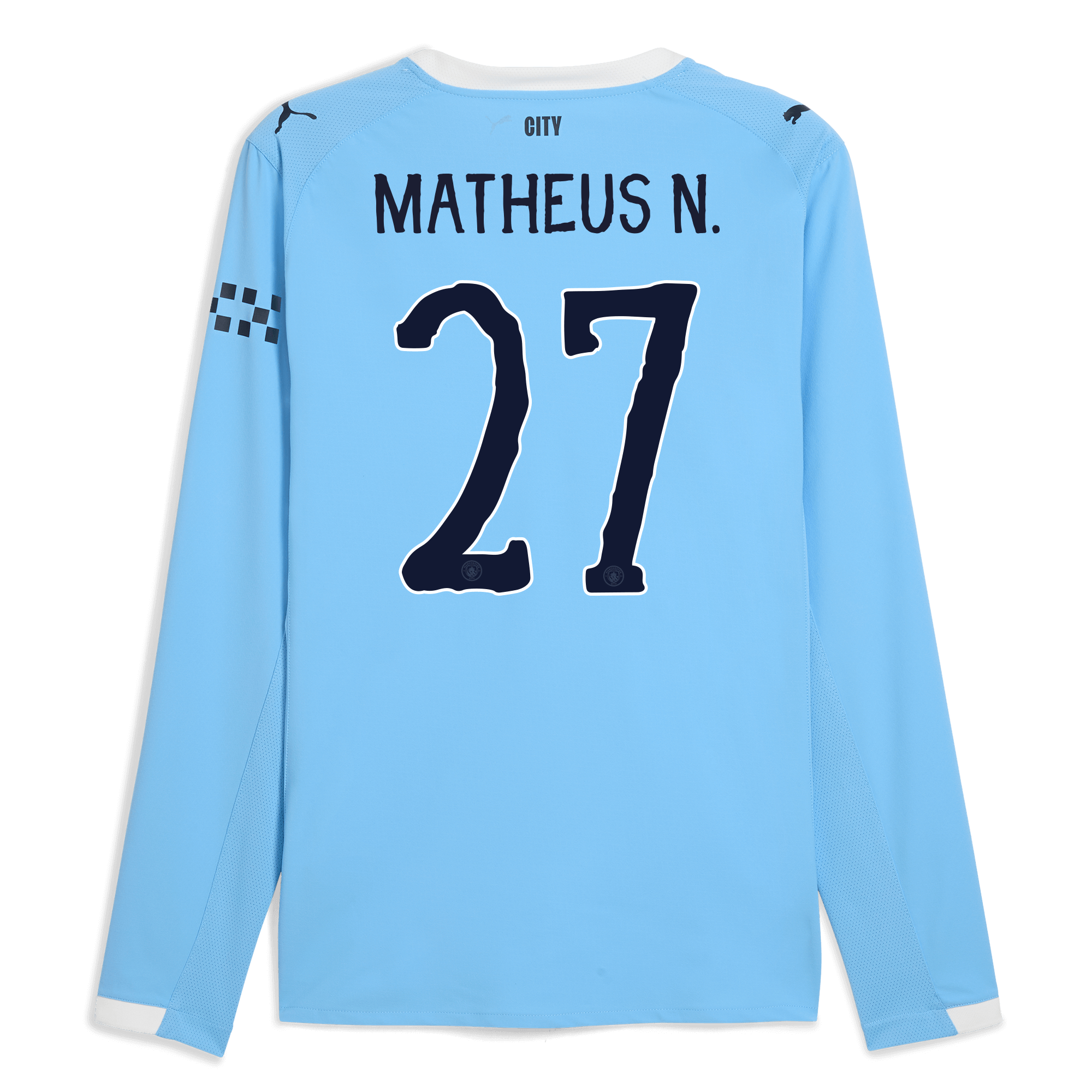 Manchester City manchester city kidsuper home authentic jersey 202526 long sleeve with matheus n. 27 printing Collection - ManchesterCitystore.com
