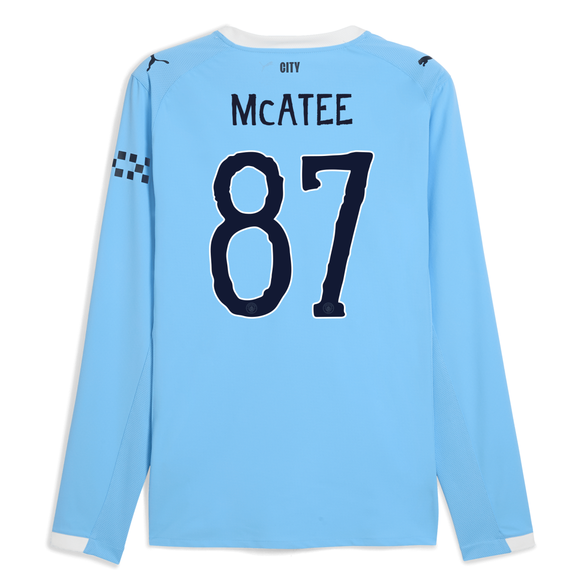 Manchester City manchester city kidsuper home authentic jersey 202526 long sleeve with mcatee 87 printing Collection - ManchesterCitystore.com