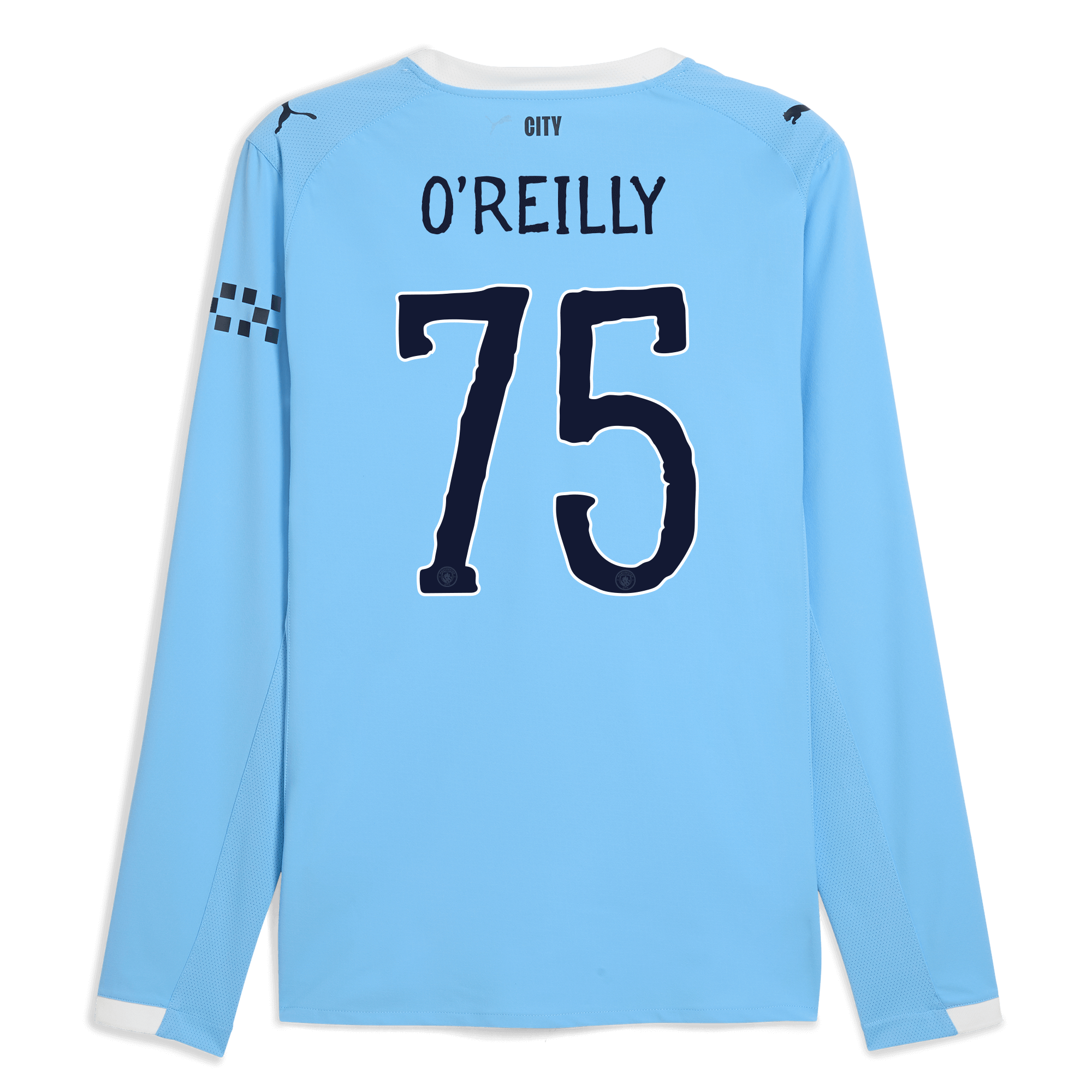 Manchester City manchester city kidsuper home authentic jersey 202526 long sleeve with oreilly 75 printing Collection - ManchesterCitystore.com