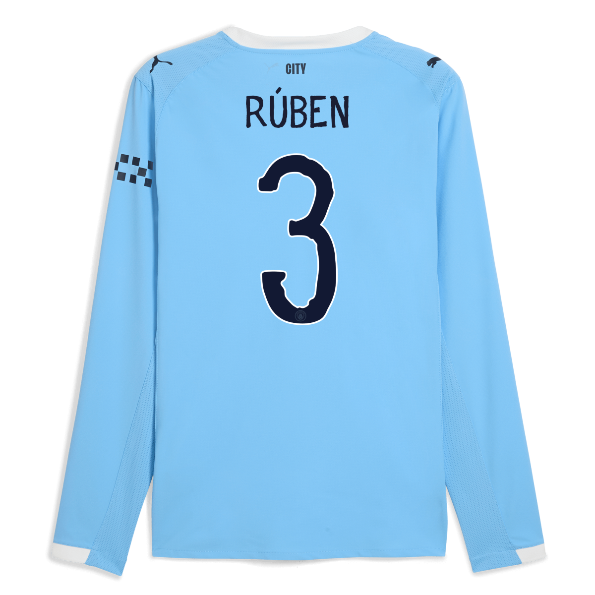 Manchester City manchester city kidsuper home authentic jersey 202526 long sleeve with ruben 3 printing Collection - ManchesterCitystore.com