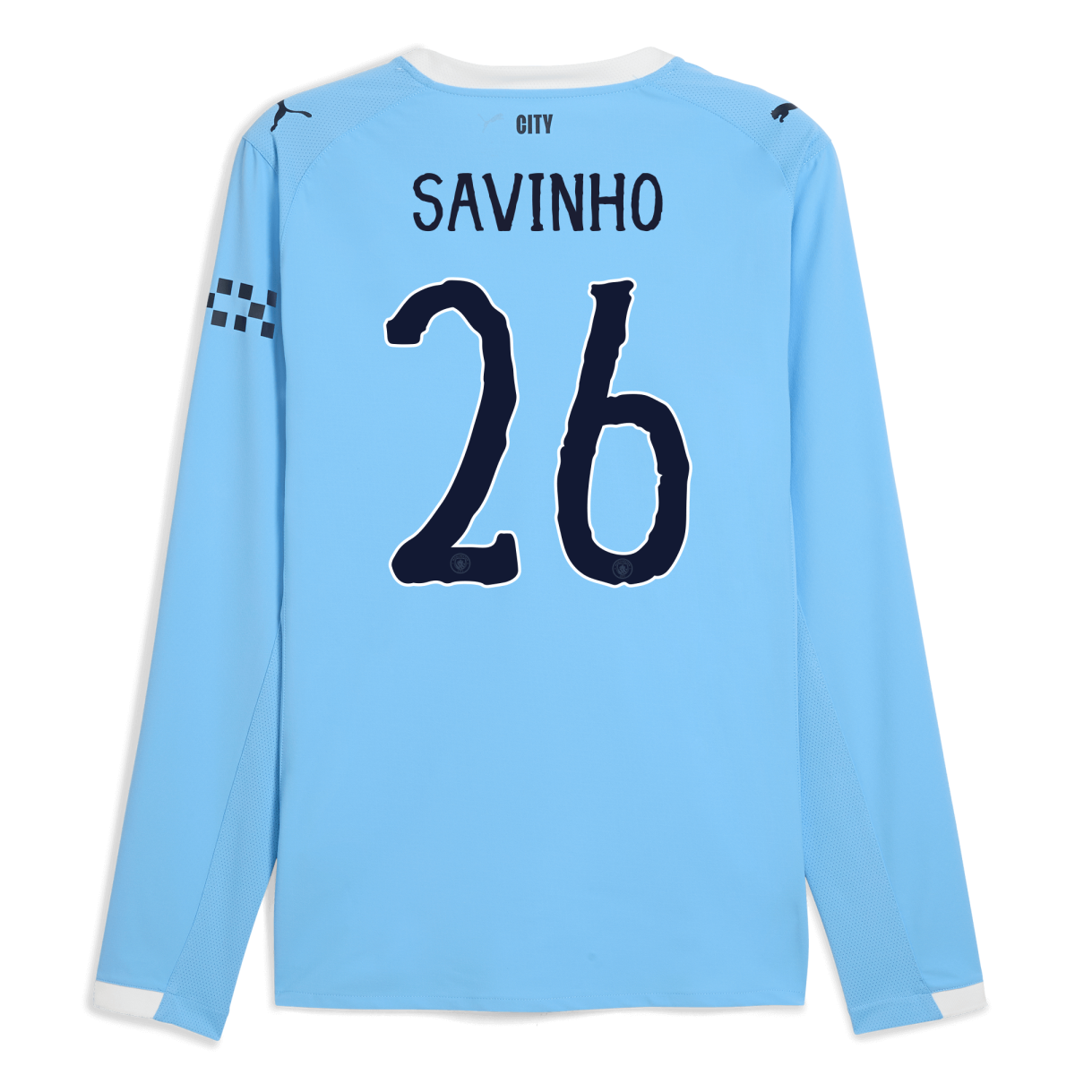 Manchester City manchester city kidsuper home authentic jersey 202526 long sleeve with savinho 26 printing Collection - ManchesterCitystore.com