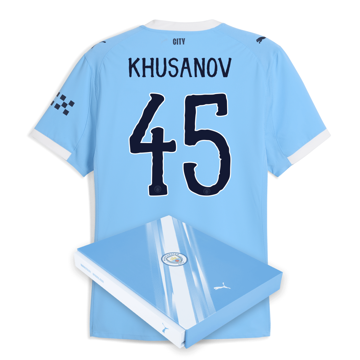 Manchester City manchester city kidsuper home authentic jersey 202526 with khusanov 45 printing in gift box Collection - ManchesterCitystore.com