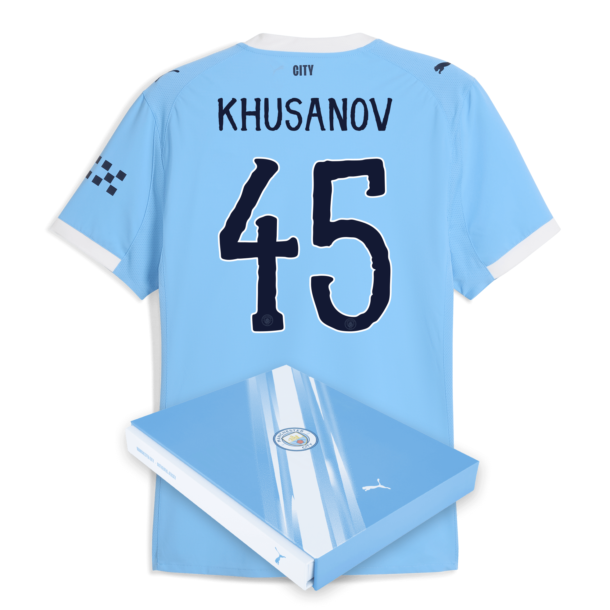 Manchester City manchester city kidsuper home authentic jersey 202526 with khusanov 45 printing in gift box Collection - ManchesterCitystore.com