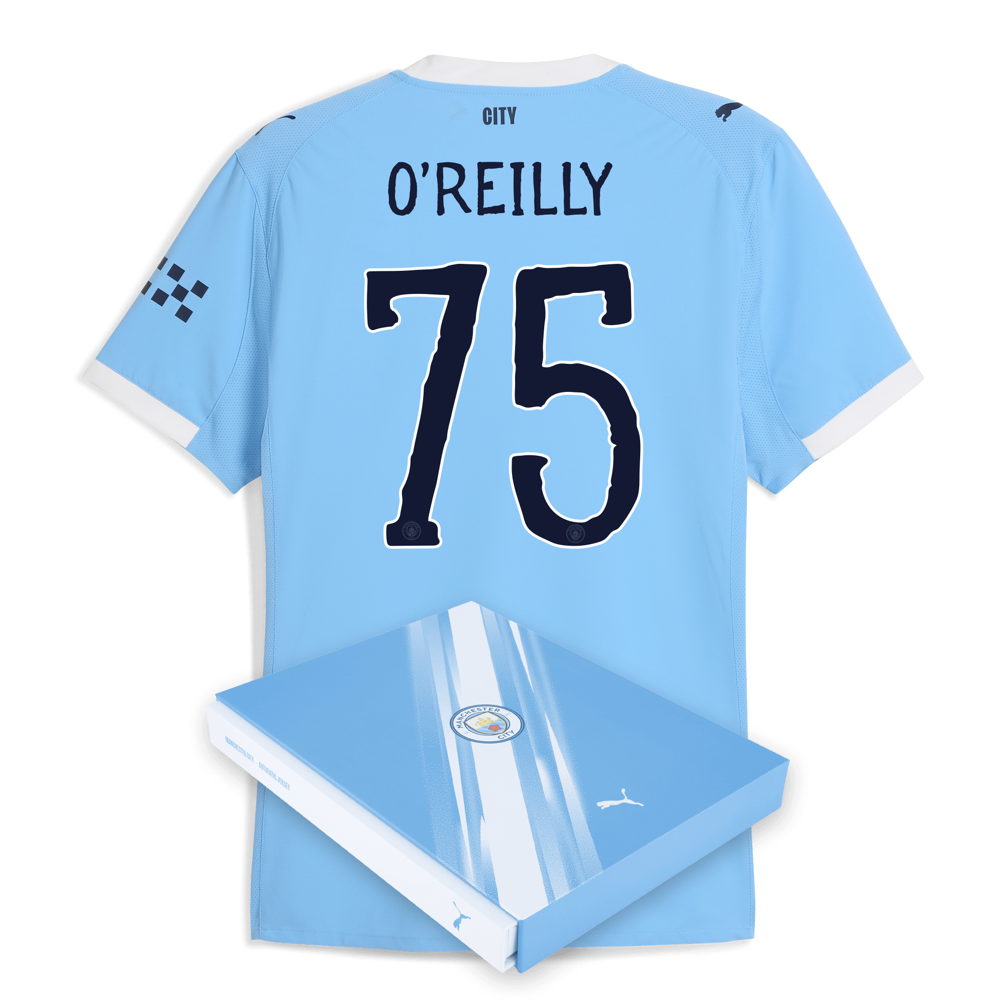 Manchester City manchester city kidsuper home authentic jersey 202526 with oreilly 75 printing in gift box Collection - ManchesterCitystore.com