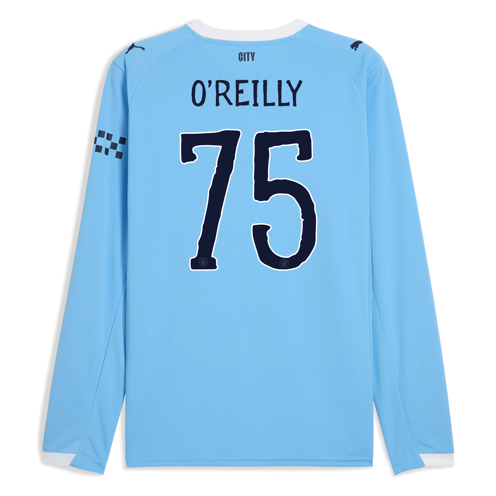 Manchester City manchester city kidsuper home jersey 202526 long sleeve with oreilly 75 printing Collection - ManchesterCitystore.com