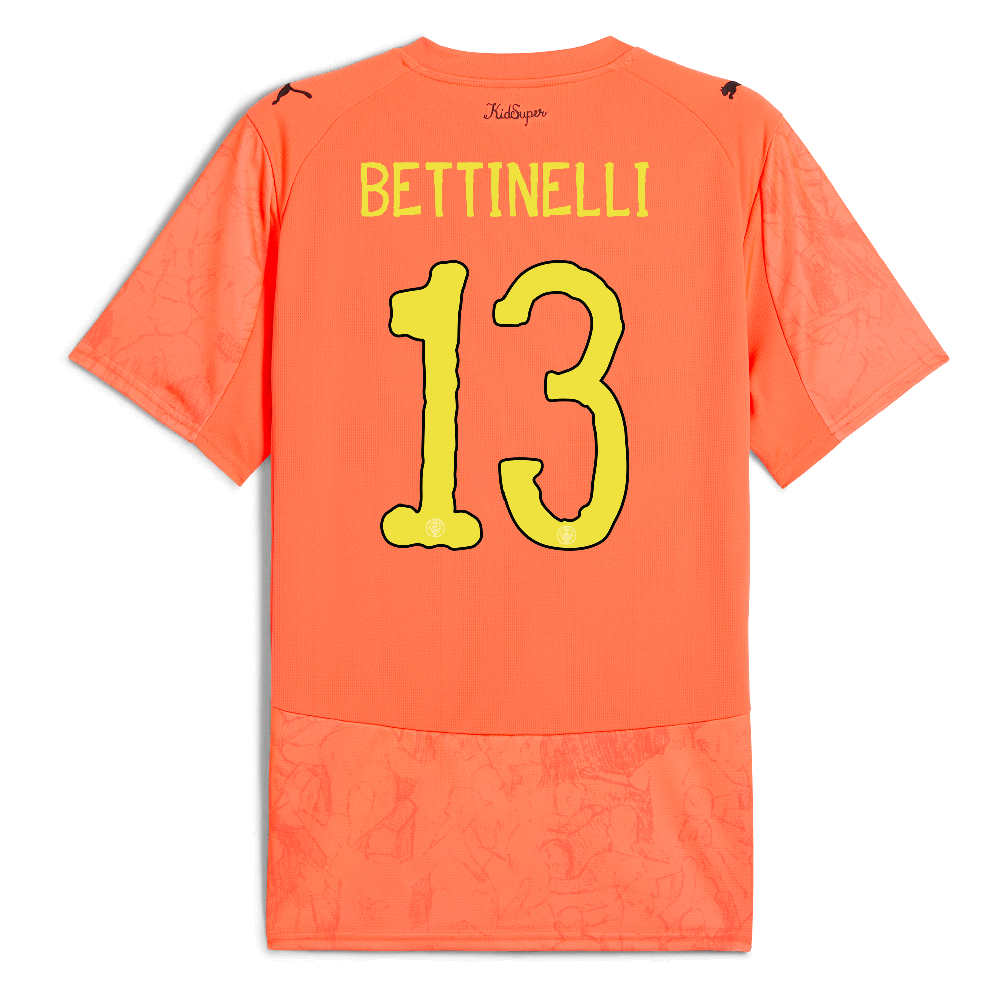Manchester City manchester city kidsuper jersey orange 202526 with bettinelli 13 printing Collection - ManchesterCitystore.com