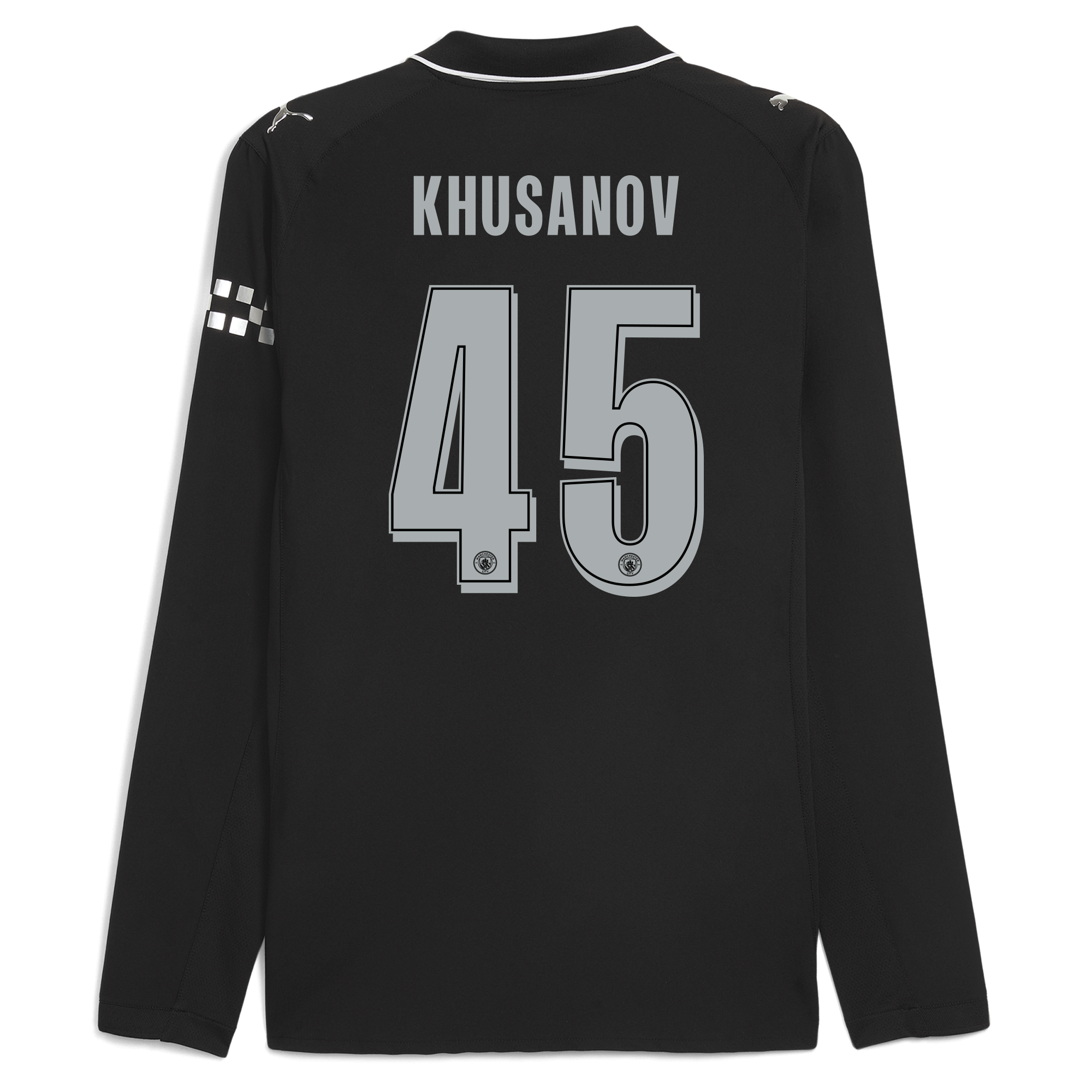 Manchester City manchester city man city away authentic jersey 202526 long sleeve with khusanov 45 printing Collection - ManchesterCitystore.com