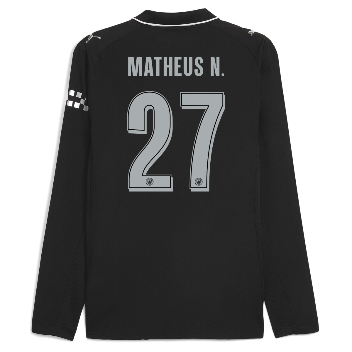 Manchester City manchester city man city away authentic jersey 202526 long sleeve with matheus n. 27 printing Collection - ManchesterCitystore.com