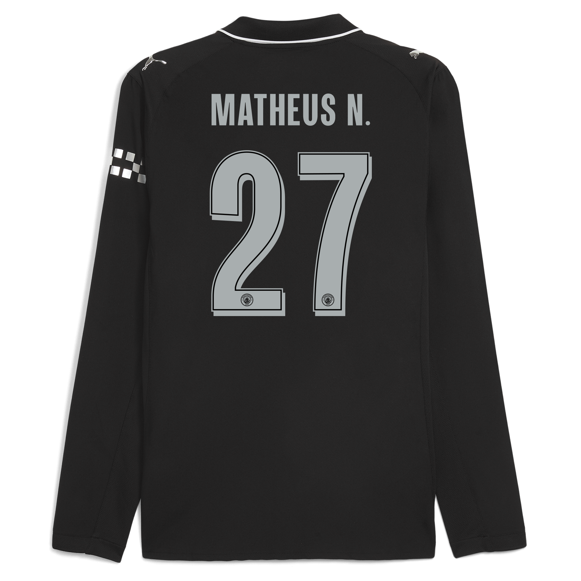 Manchester City manchester city man city away authentic jersey 202526 long sleeve with matheus n. 27 printing Collection - ManchesterCitystore.com
