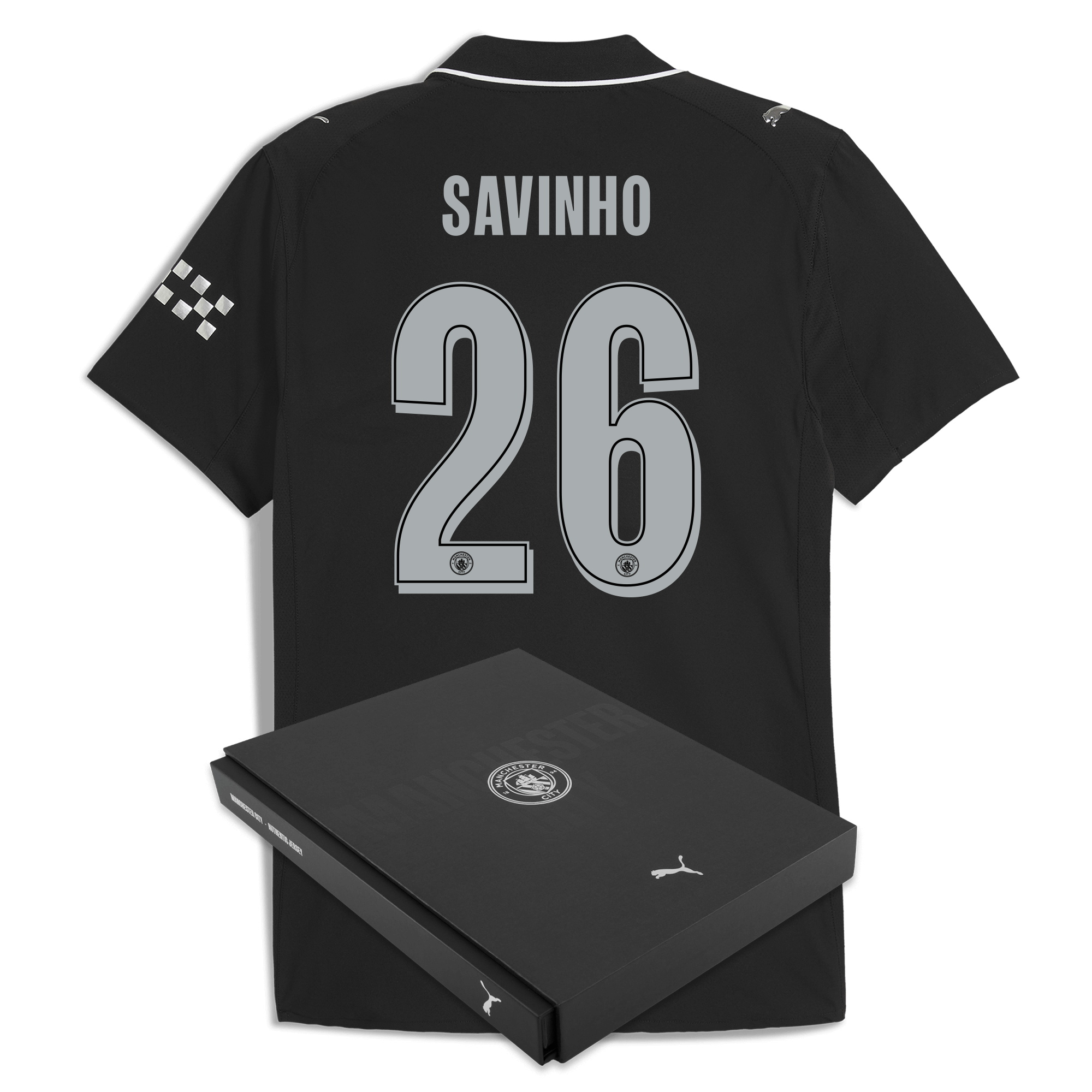 Manchester City manchester city man city away authentic jersey 202526 with savinho 26 printing in gift box Collection - ManchesterCitystore.com