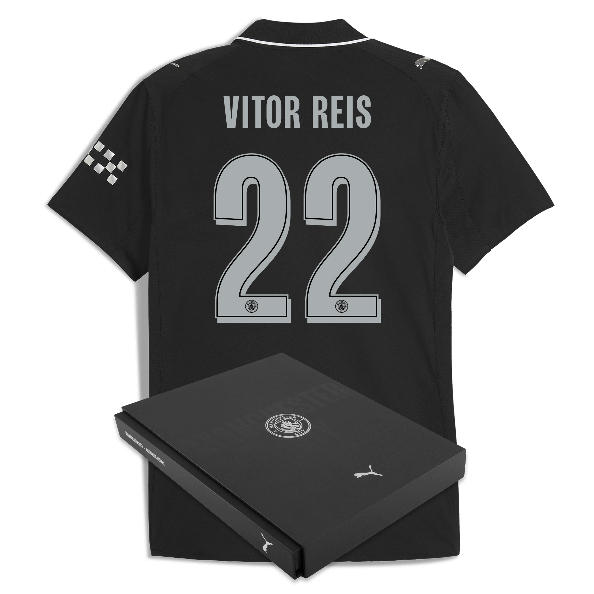 Manchester City manchester city man city away authentic jersey 202526 with vitor reis 22 printing in gift box Collection - ManchesterCitystore.com