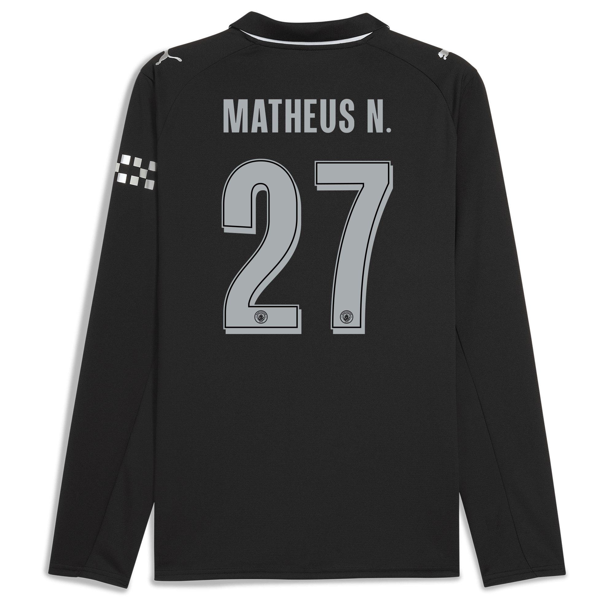 Manchester City manchester city man city away jersey 202526 long sleeve with matheus n. 27 printing Collection - ManchesterCitystore.com