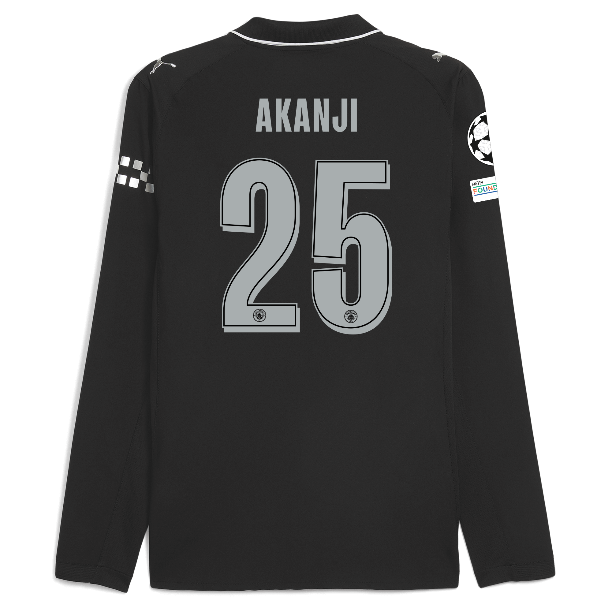 Manchester City manchester city man city champions league away authentic jersey 202526 long sleeve with akanji 25 printing Collection - ManchesterCitystore.com