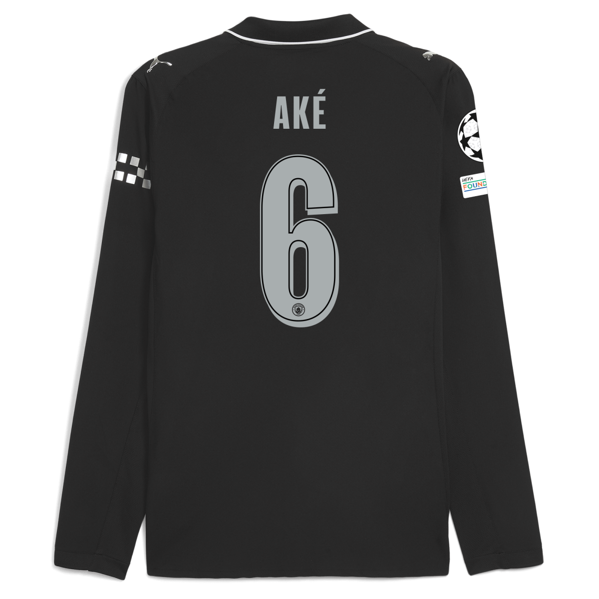 Manchester City manchester city man city champions league away authentic jersey 202526 long sleeve with ake 6 printing Collection - ManchesterCitystore.com