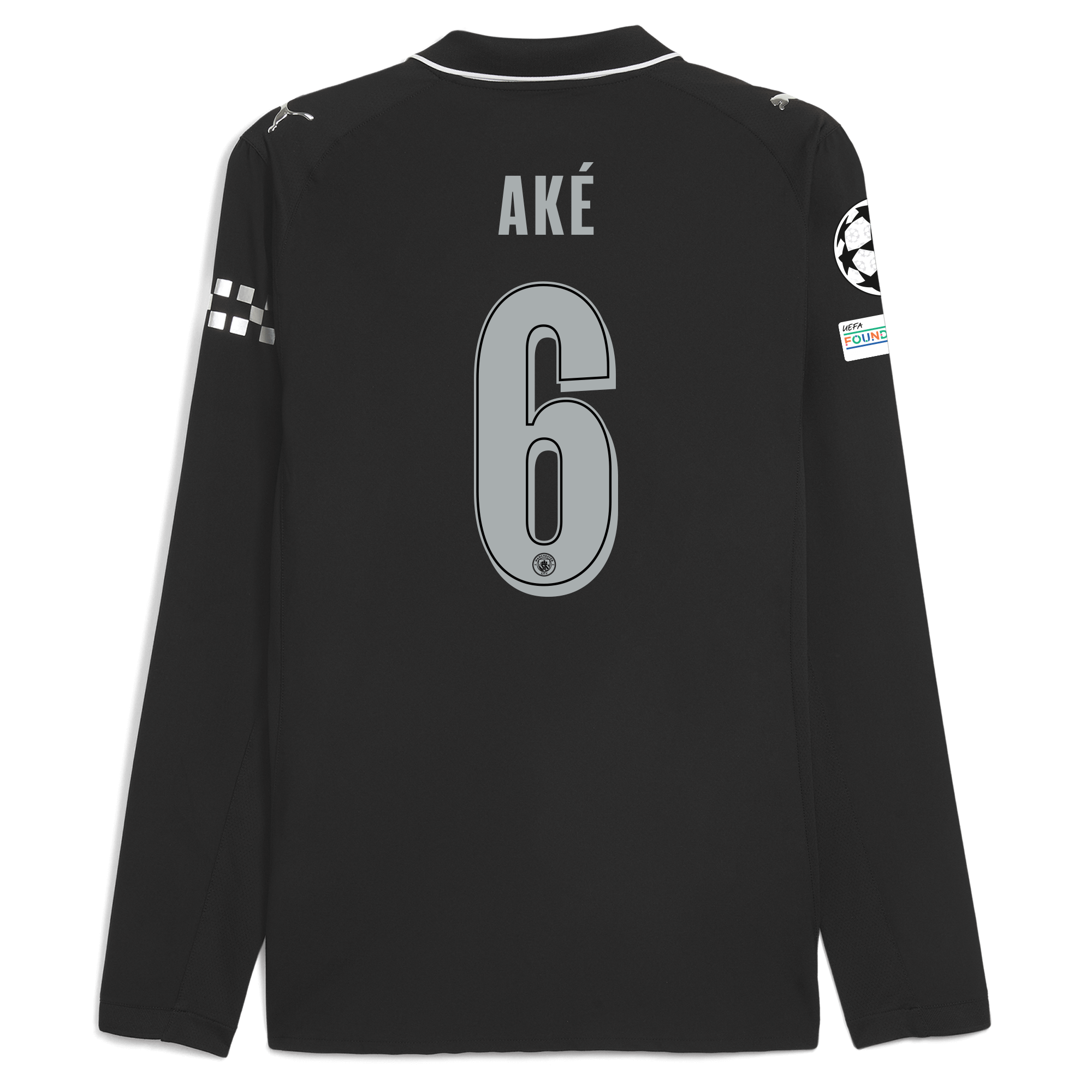 Manchester City manchester city man city champions league away authentic jersey 202526 long sleeve with ake 6 printing Collection - ManchesterCitystore.com