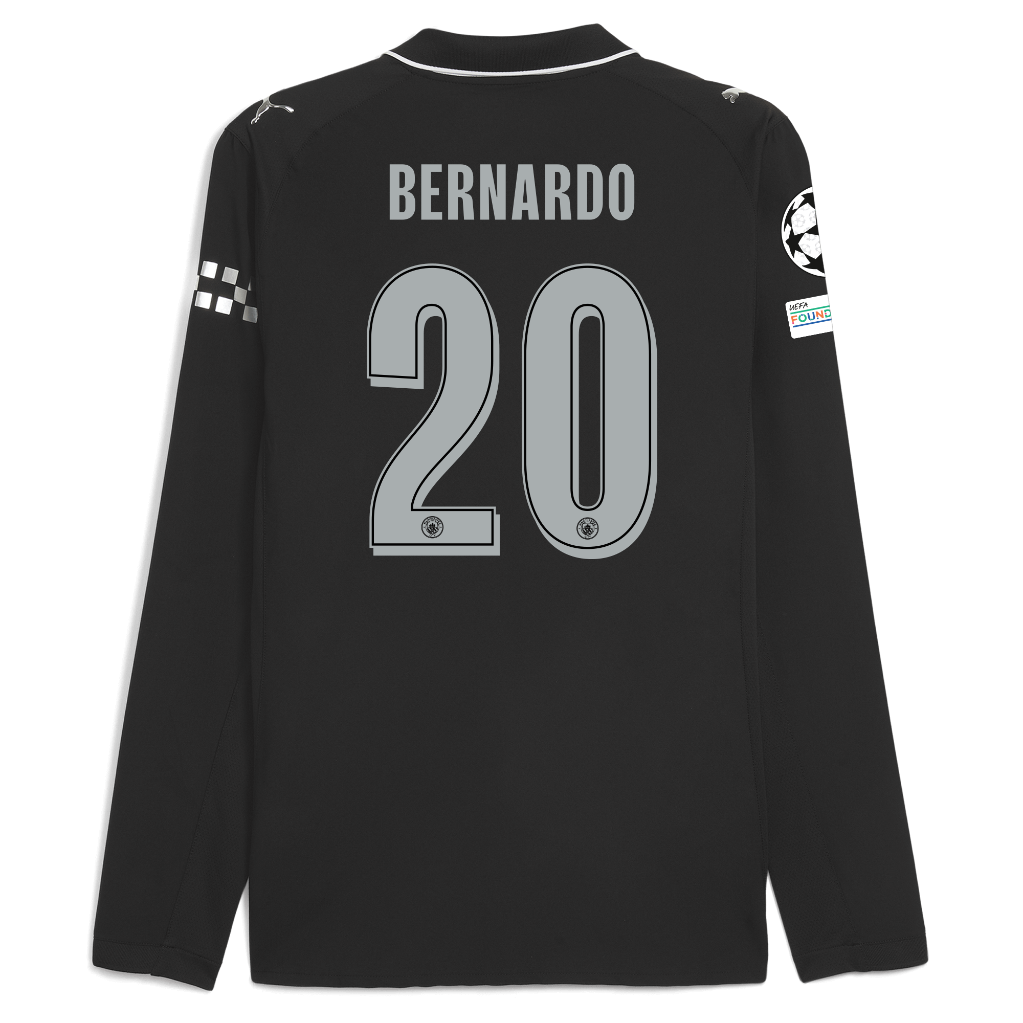 Manchester City manchester city man city champions league away authentic jersey 202526 long sleeve with bernardo 20 printing Collection - ManchesterCitystore.com