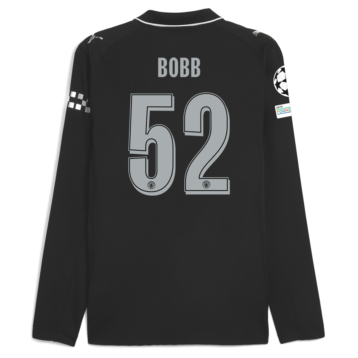 Manchester City manchester city man city champions league away authentic jersey 202526 long sleeve with bobb 52 printing Collection - ManchesterCitystore.com