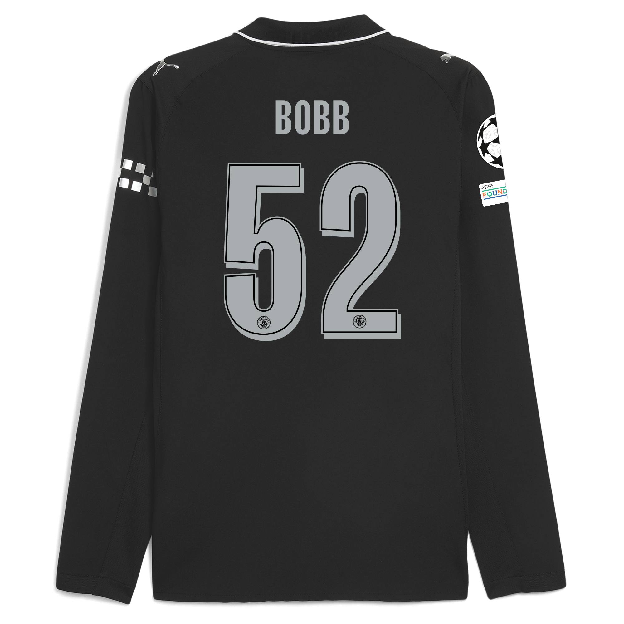 Manchester City manchester city man city champions league away authentic jersey 202526 long sleeve with bobb 52 printing Collection - ManchesterCitystore.com