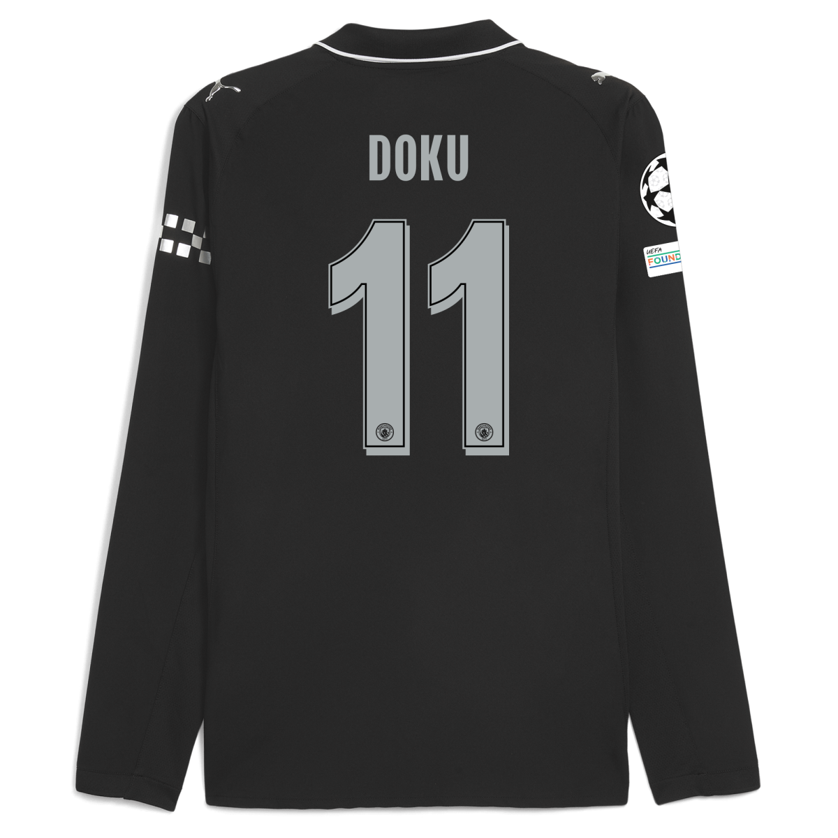 Manchester City manchester city man city champions league away authentic jersey 202526 long sleeve with doku 11 printing Collection - ManchesterCitystore.com
